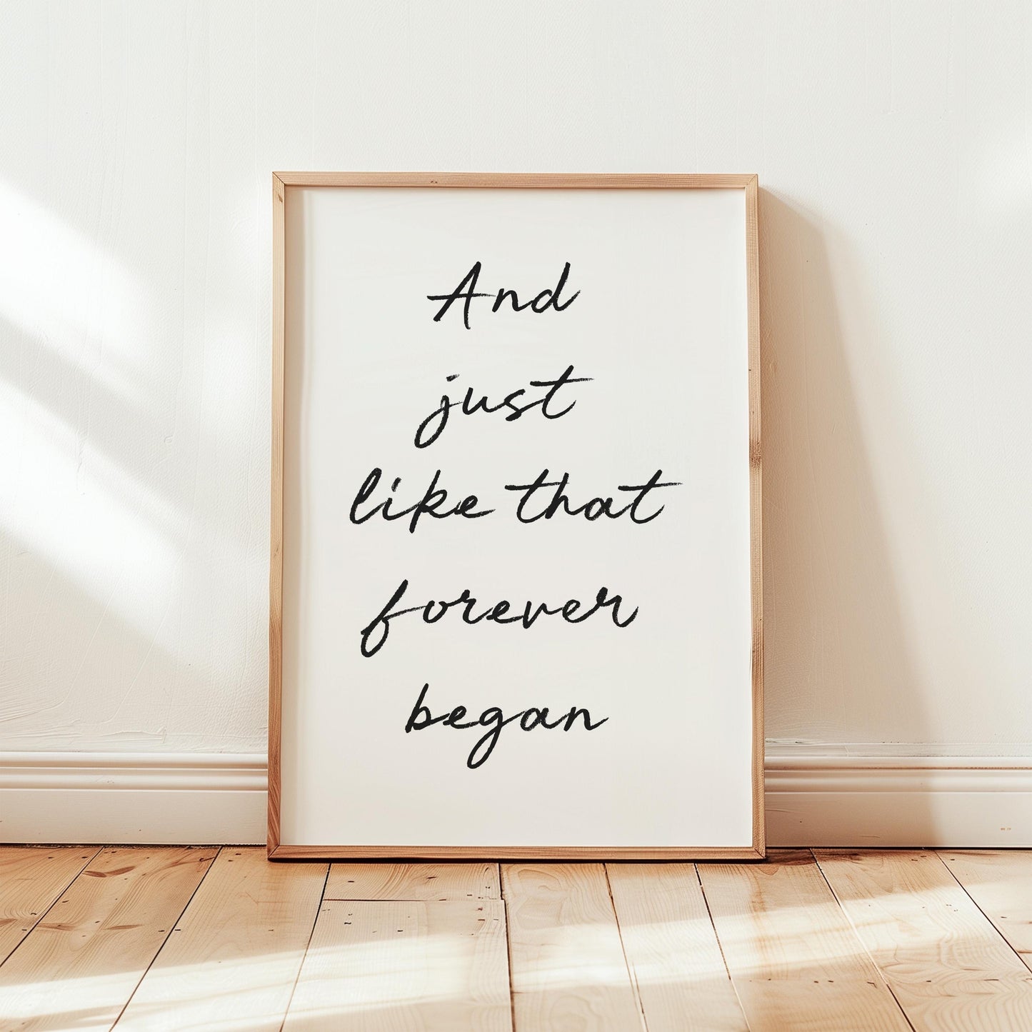 Customizable And just like that forever began, Art Print Poster ONLY, Engagement Gifts, Wall Decor, Wedding gift Poster, Cute Couple Art