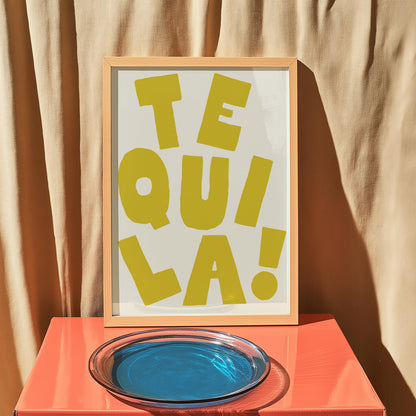 Customizable TEQUILA! | Art Print Poster ONLY | Kitchen Wall Art | Wall Decor for Wine Lovers | Funny Adult Poster