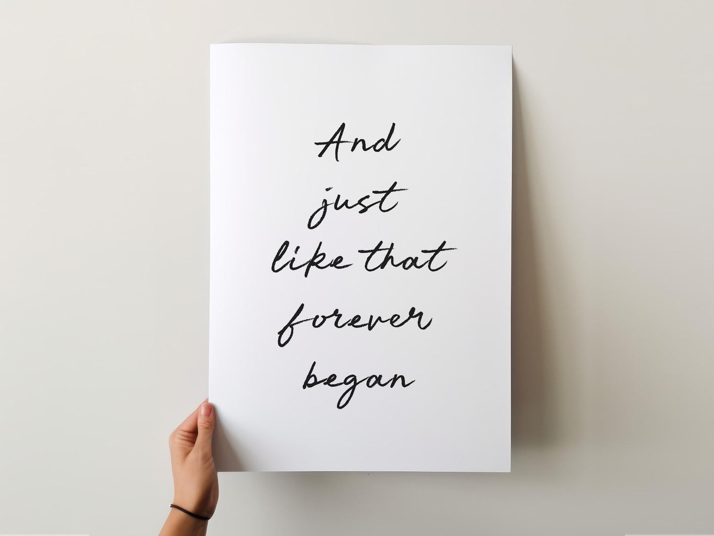Customizable And just like that forever began, Art Print Poster ONLY, Engagement Gifts, Wall Decor, Wedding gift Poster, Cute Couple Art