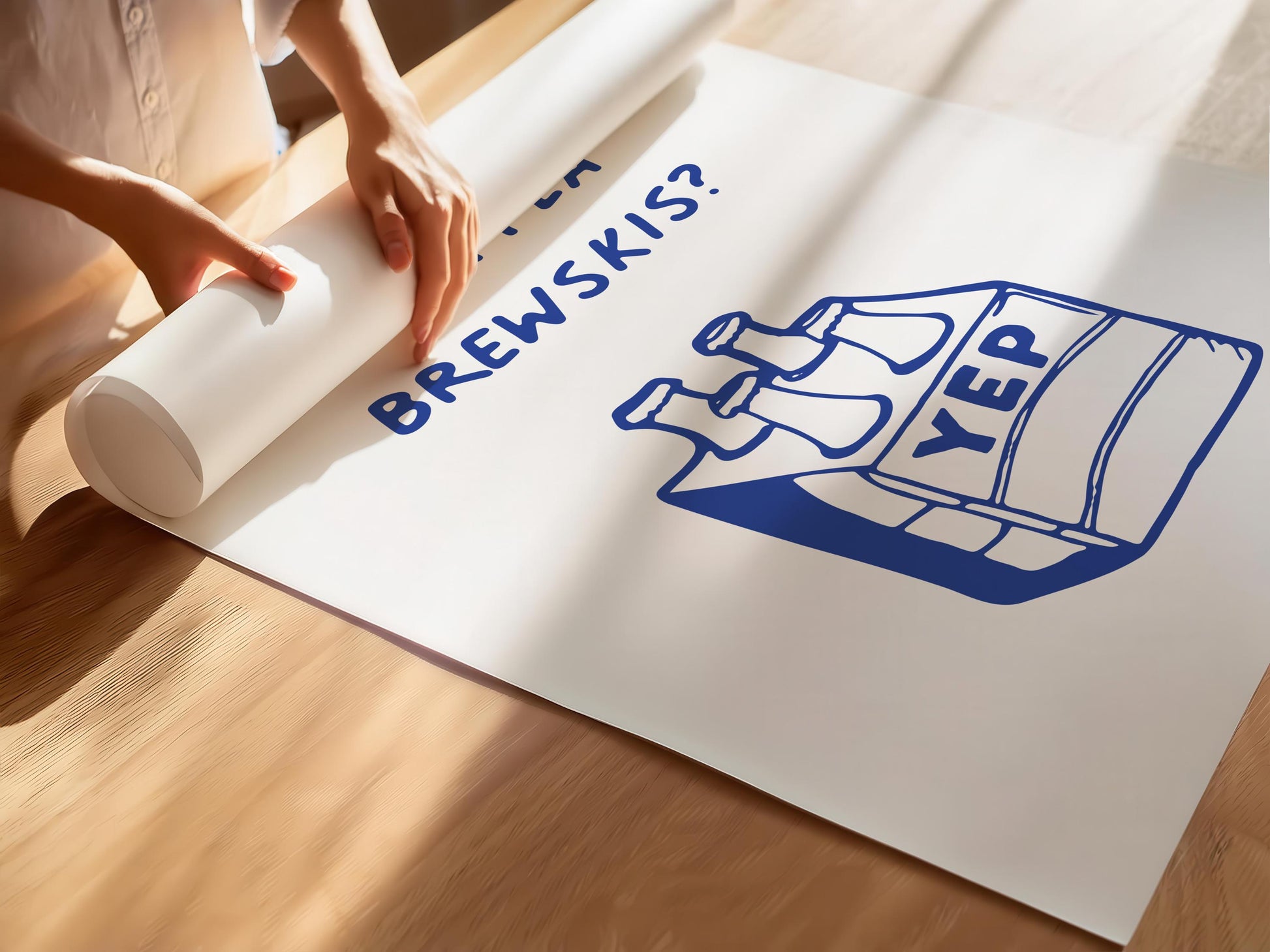 Customizable Fancy a Cuppla Brewskis? Art Print Poster ONLY, kitchen Art, Dining Room Wall Decor, Funny beer Lover Print, Minimal beer Art