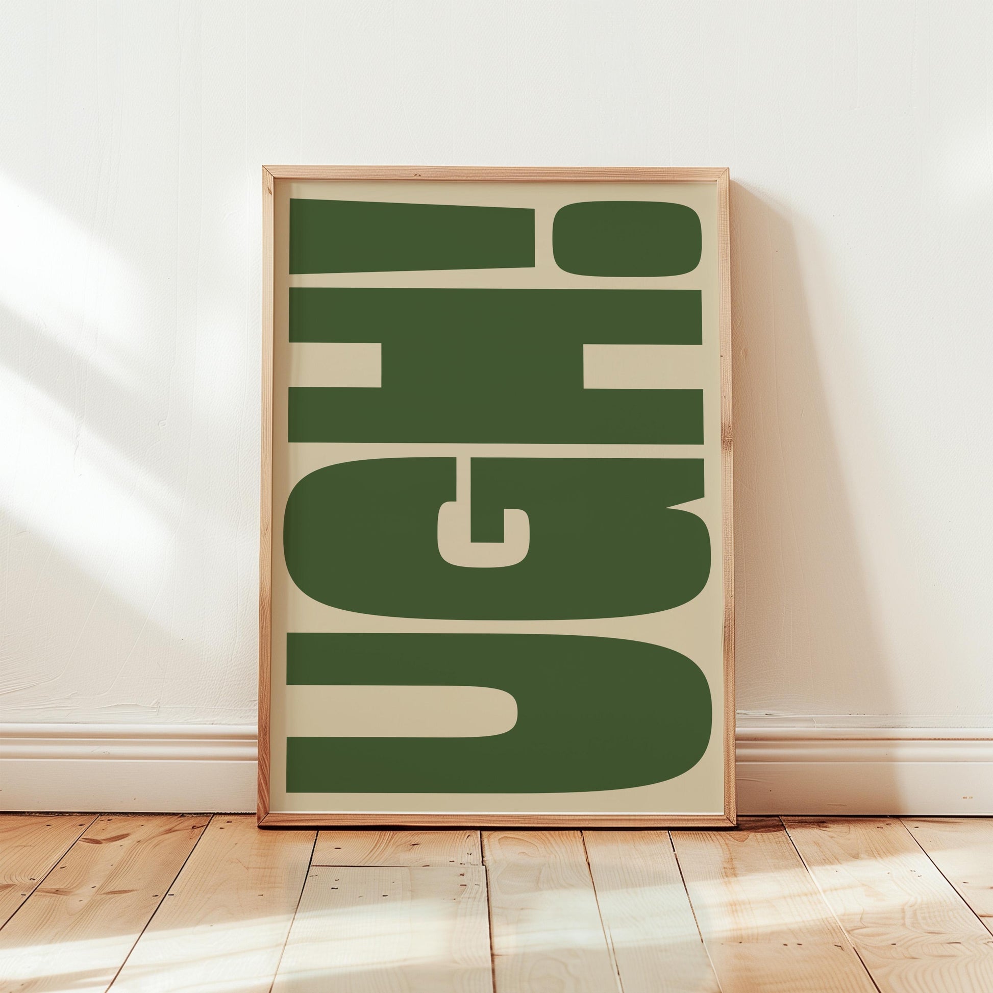 Customizable Ugh! Art Print Poster ONLY, Funny Bright Bold Print, Maximalist Office Wall art, Funny Tired Art Print, Custom Colours