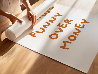 Customizable We Chose Funny Over Money | Art Print Poster ONLY | Living Room Art | Relationship Wall Decor | Funny Adult Poster