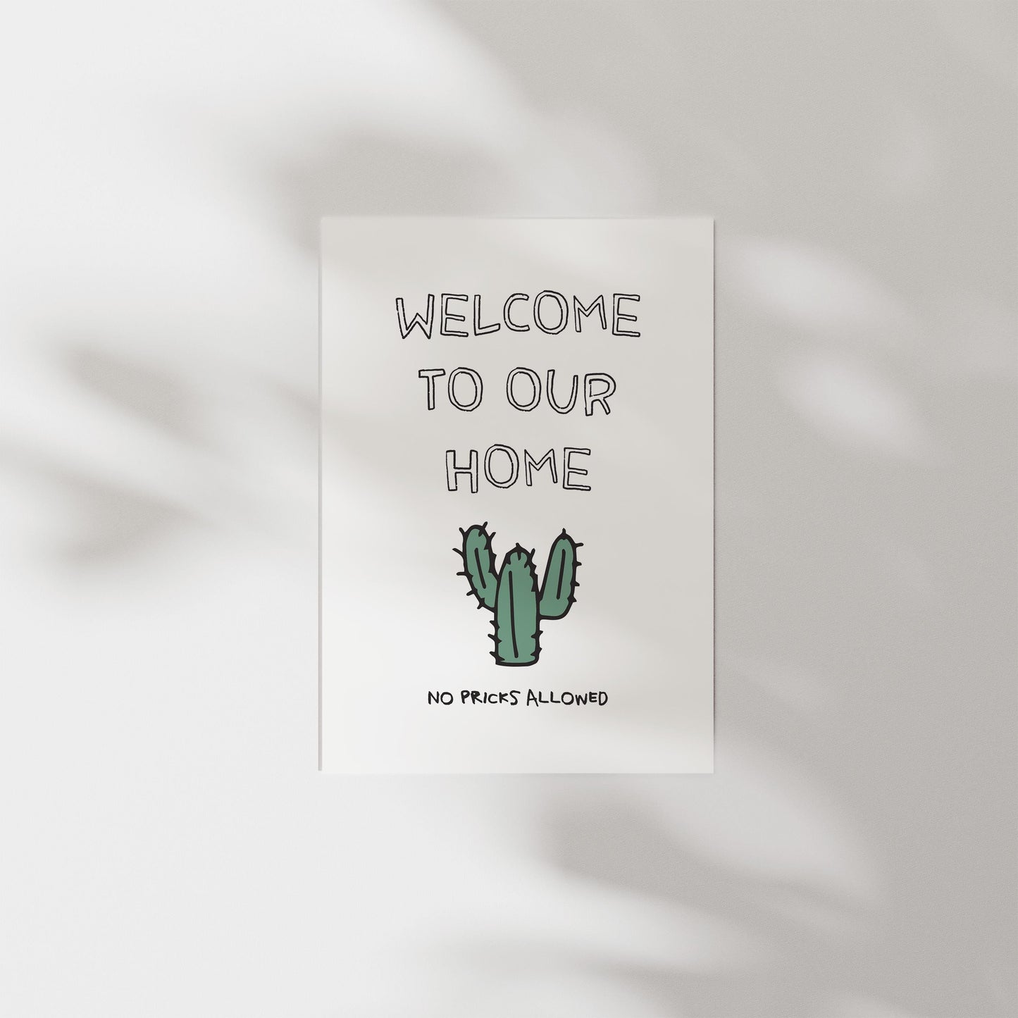 Customizable Welcome, No Pricks Allowed | Art Print Poster ONLY | Funny Hallway Art | Funny Welcome Wall Decor | Entry Way Print