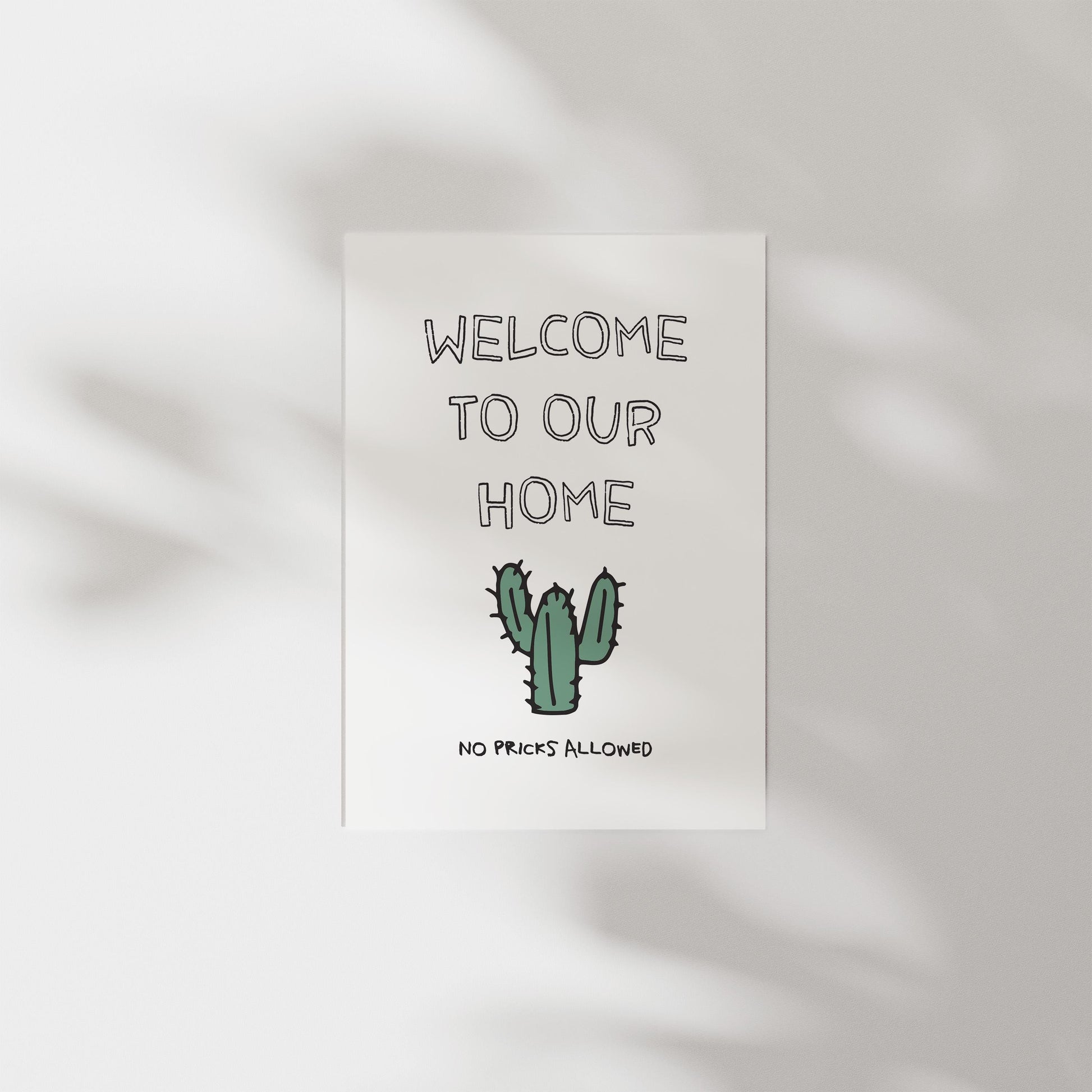 Customizable Welcome, No Pricks Allowed | Art Print Poster ONLY | Funny Hallway Art | Funny Welcome Wall Decor | Entry Way Print