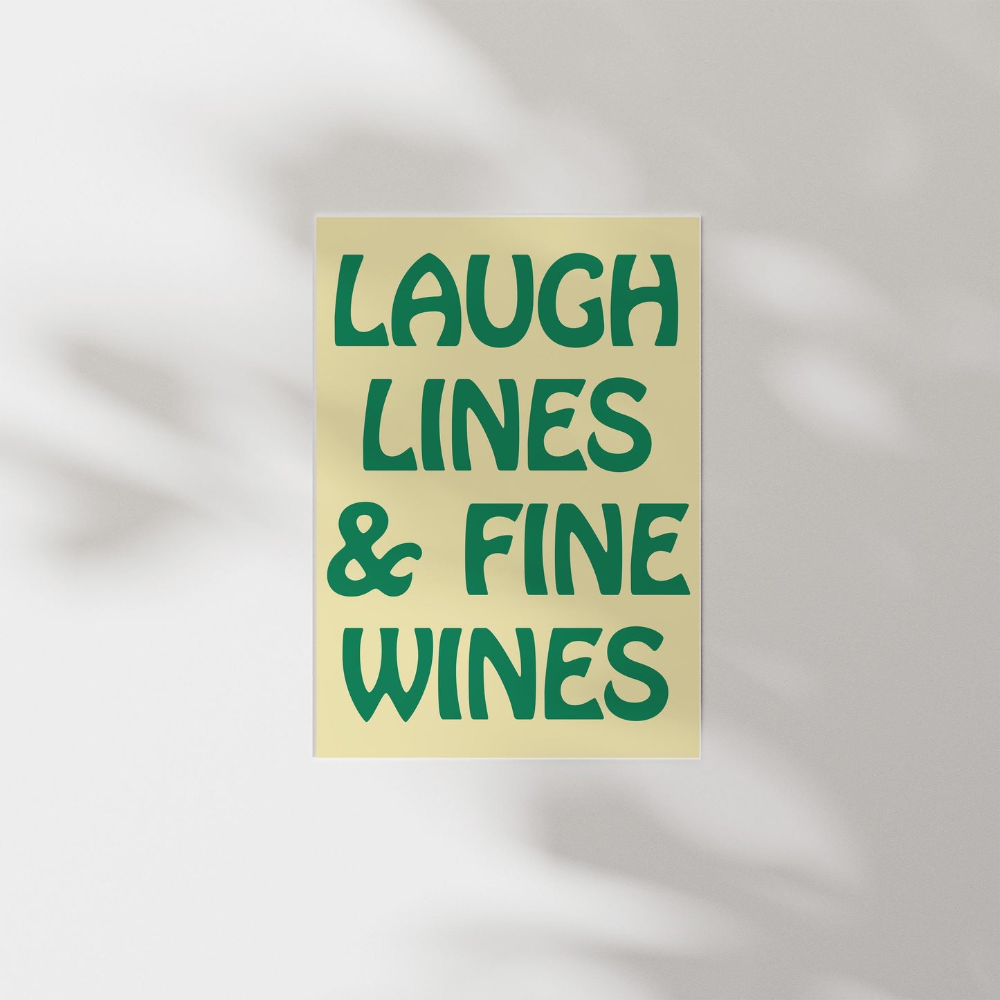 Customizable Laugh Lines and Fine Wines | Art Print Poster ONLY | kitchen Art | Dining Room Decor | Funny Wine Poster
