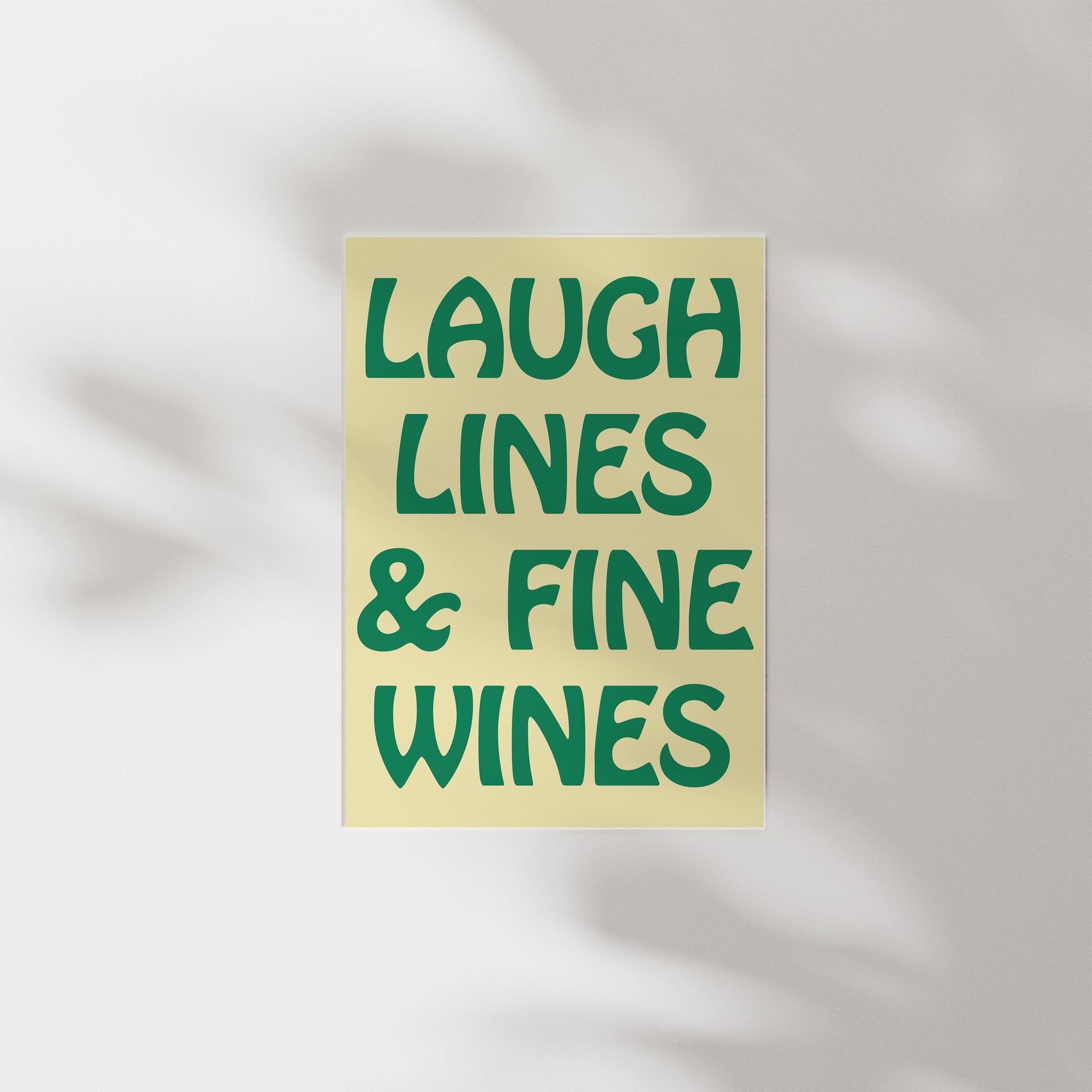 Customizable Laugh Lines and Fine Wines | Art Print Poster ONLY | kitchen Art | Dining Room Decor | Funny Wine Poster