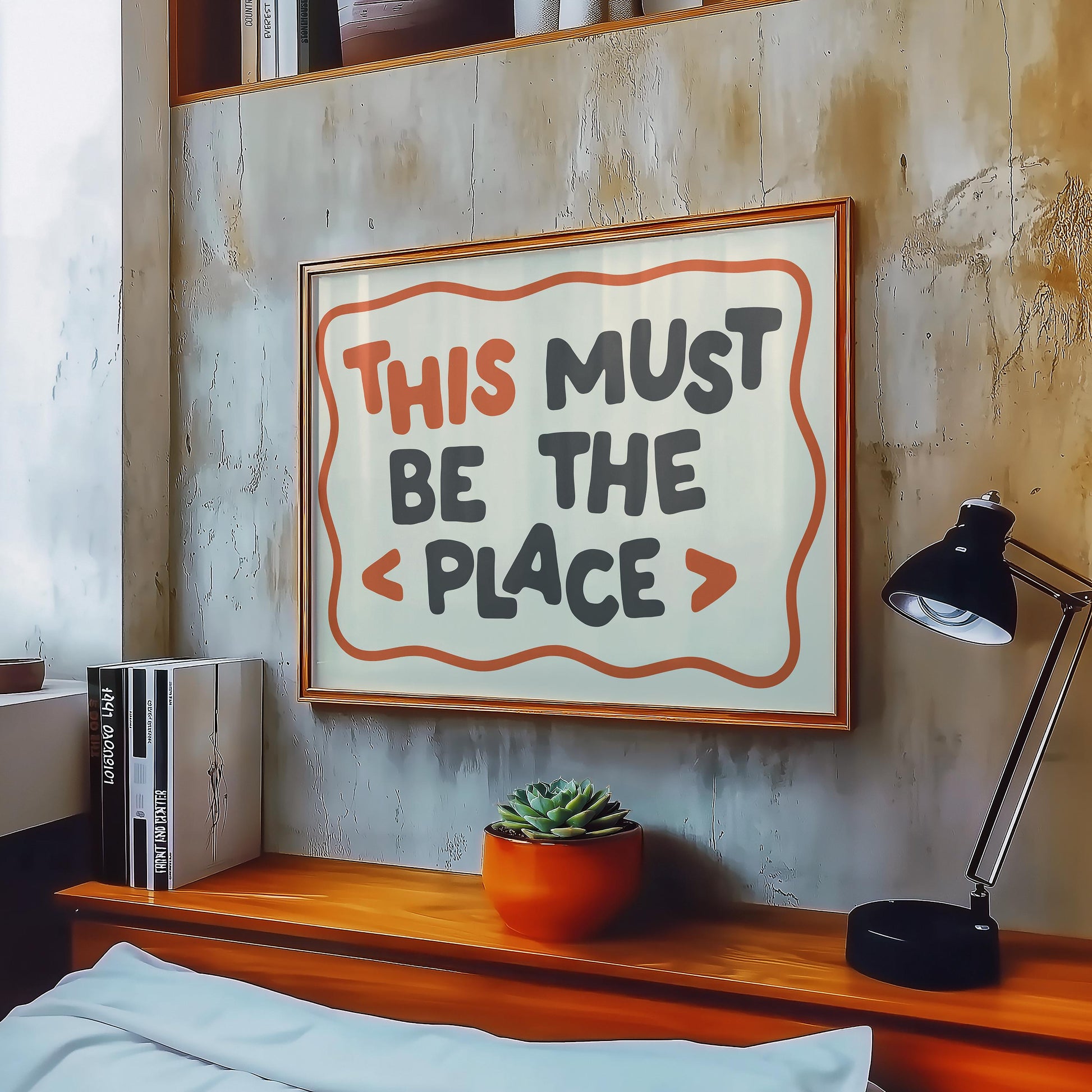 Customizable This Must Be The Place Art Print Poster ONLY, Hallway Art, Welcome Wall Decor, Entryway Print, Maximalist Doodle Art Print