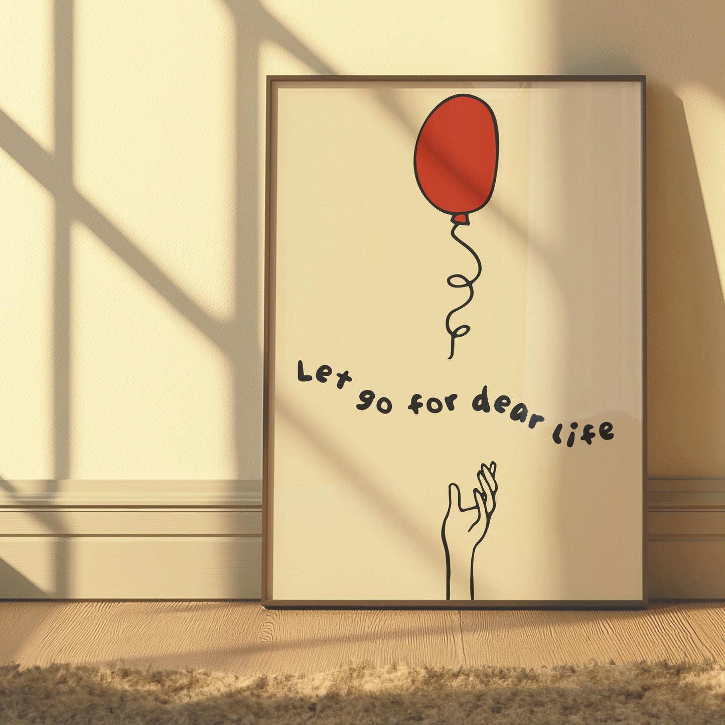 Customizable Let go for dear life Art Print Poster ONLY, Thoughtful Art Print, Mental Health Wall art, Doodle Art Print, Custom Colours