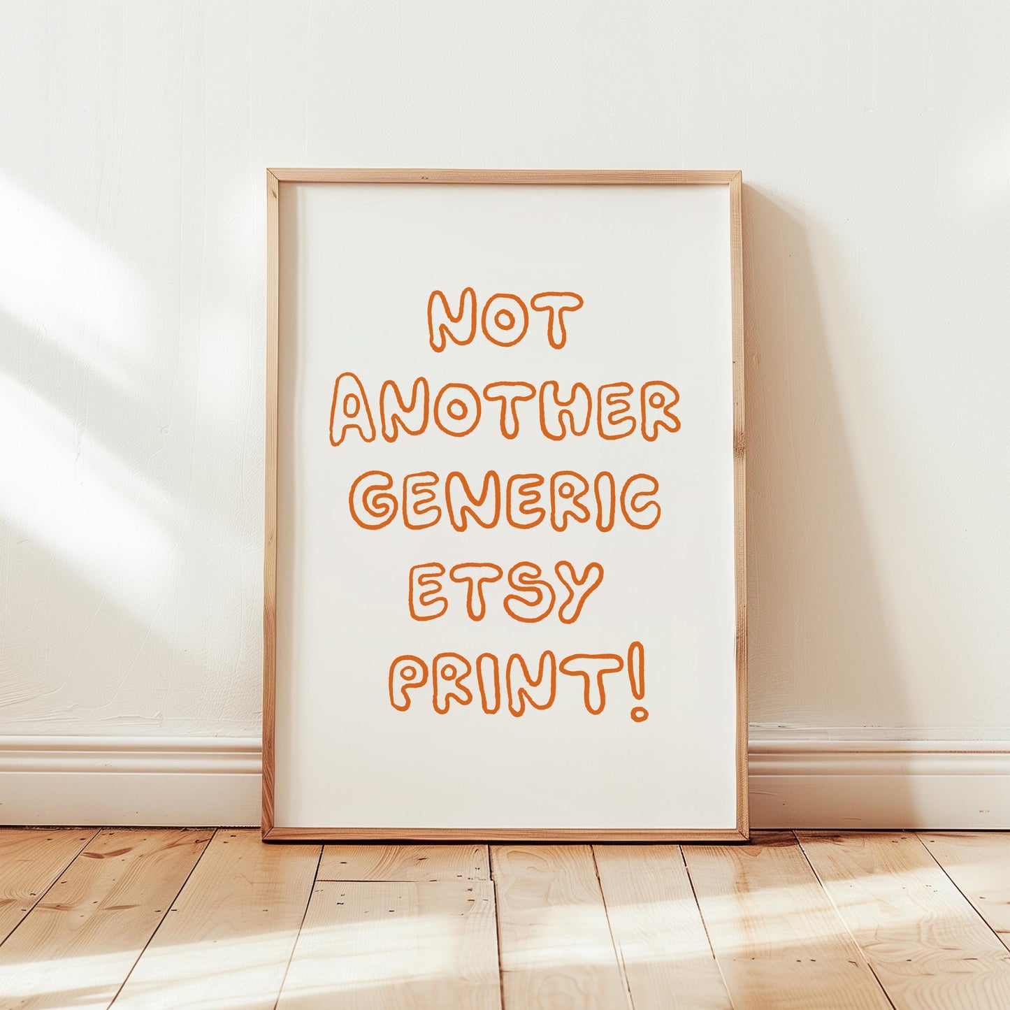 Customizable Not Another Generic Etsy Print | Funny Art Print Poster ONLY, Unique Hallway Art, Sarcastic Wall Decor, Funny Adult Poster