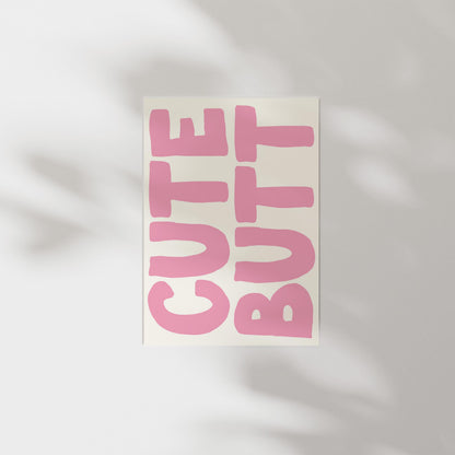 Customizable Cute Butt, Art Print Poster ONLY, Bedroom Art, Toilet Wall Decor, Funny Bathroom Print, Maximalist Home Decor, Custom Colours