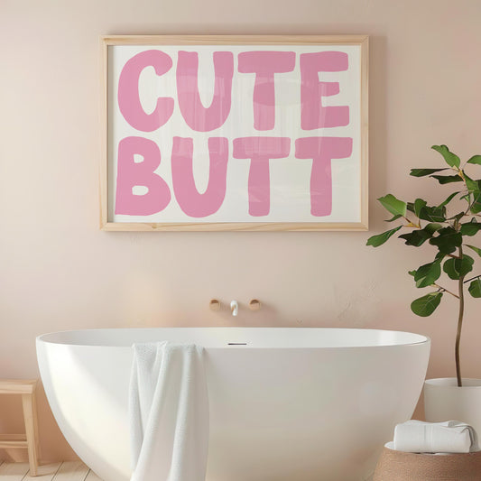 Customizable Cute Butt, Art Print Poster ONLY, Bedroom Art, Toilet Wall Decor, Funny Bathroom Print, Maximalist Home Decor, Custom Colours