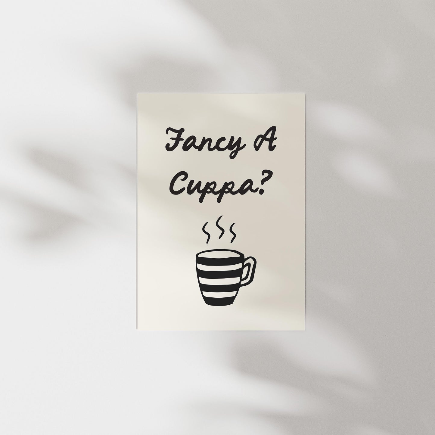 Customizable Fancy a cuppa? Art Print Poster ONLY, Coffee Kitchen Art, Tea & Coffee Dining Room Wall Decor, Coffee Print, Living Room Print