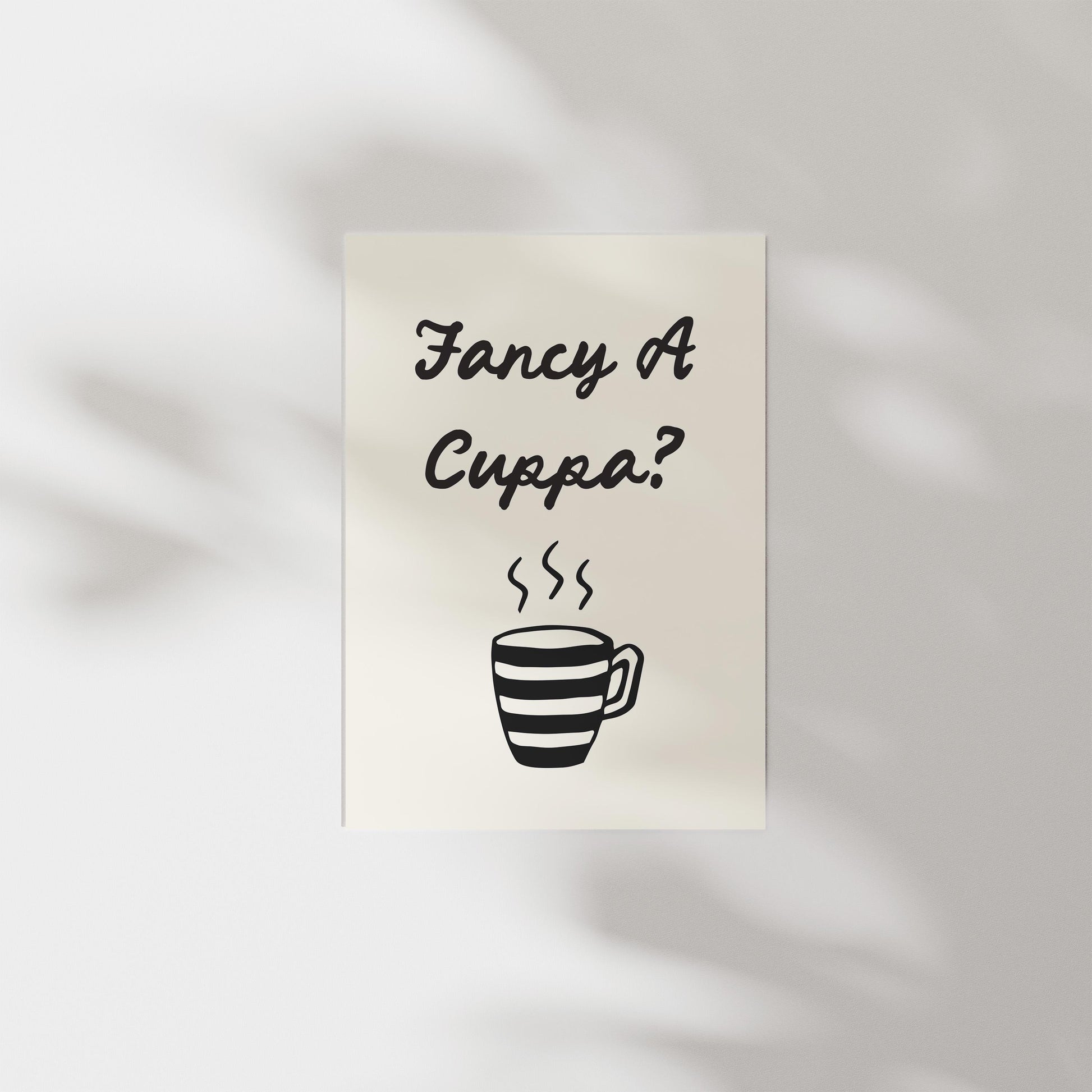 Customizable Fancy a cuppa? Art Print Poster ONLY, Coffee Kitchen Art, Tea & Coffee Dining Room Wall Decor, Coffee Print, Living Room Print