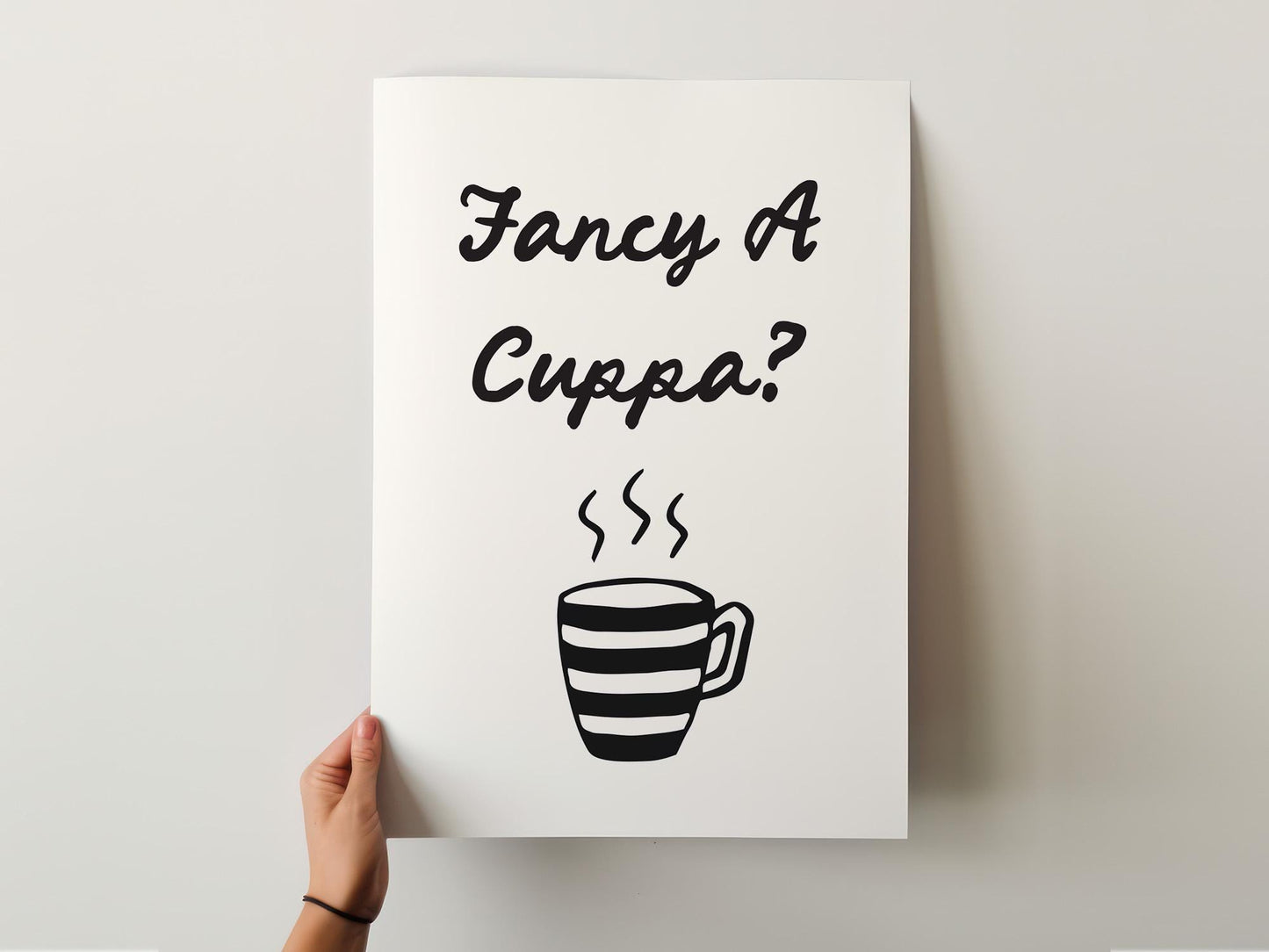 Customizable Fancy a cuppa? Art Print Poster ONLY, Coffee Kitchen Art, Tea & Coffee Dining Room Wall Decor, Coffee Print, Living Room Print