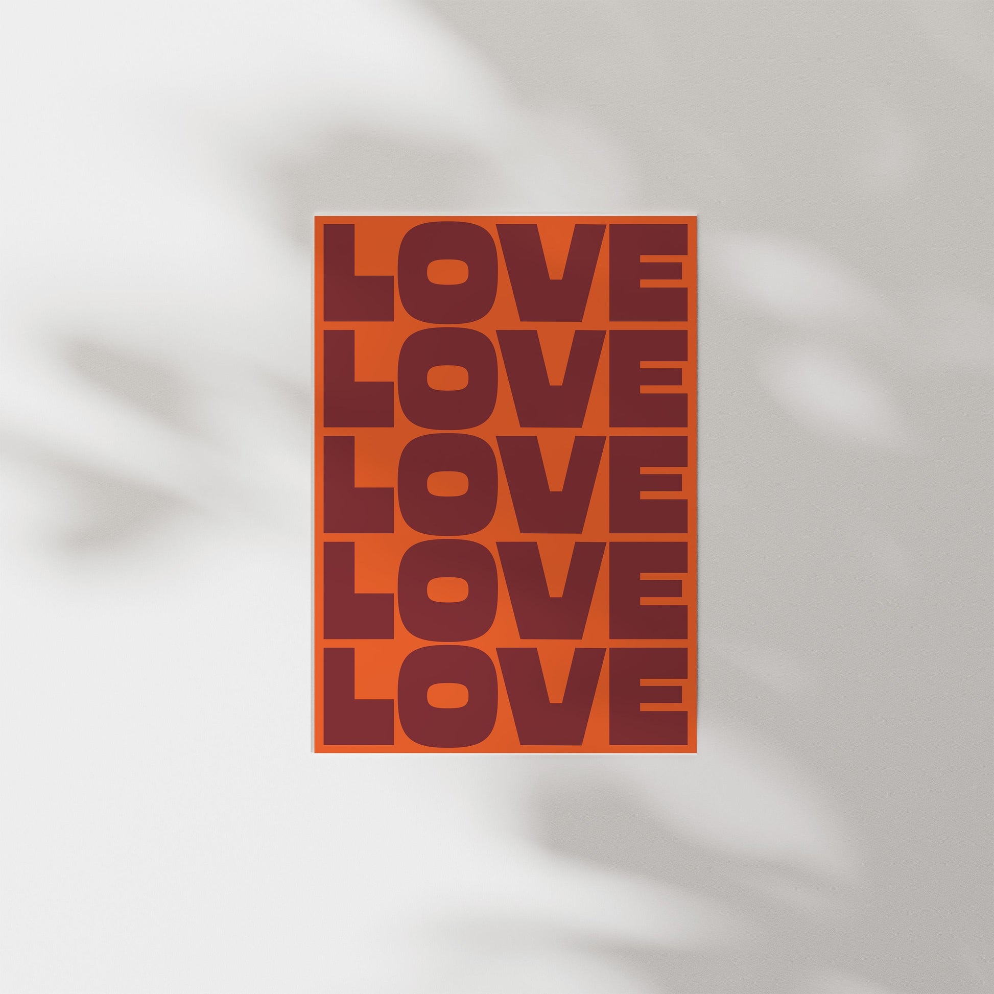 Customizable Love X5 Art Print Poster ONLY, Bold Retro Mid-Centry Art Prints, Bold Love Wall Decor, Maximalist Art Prints, Custom Colours
