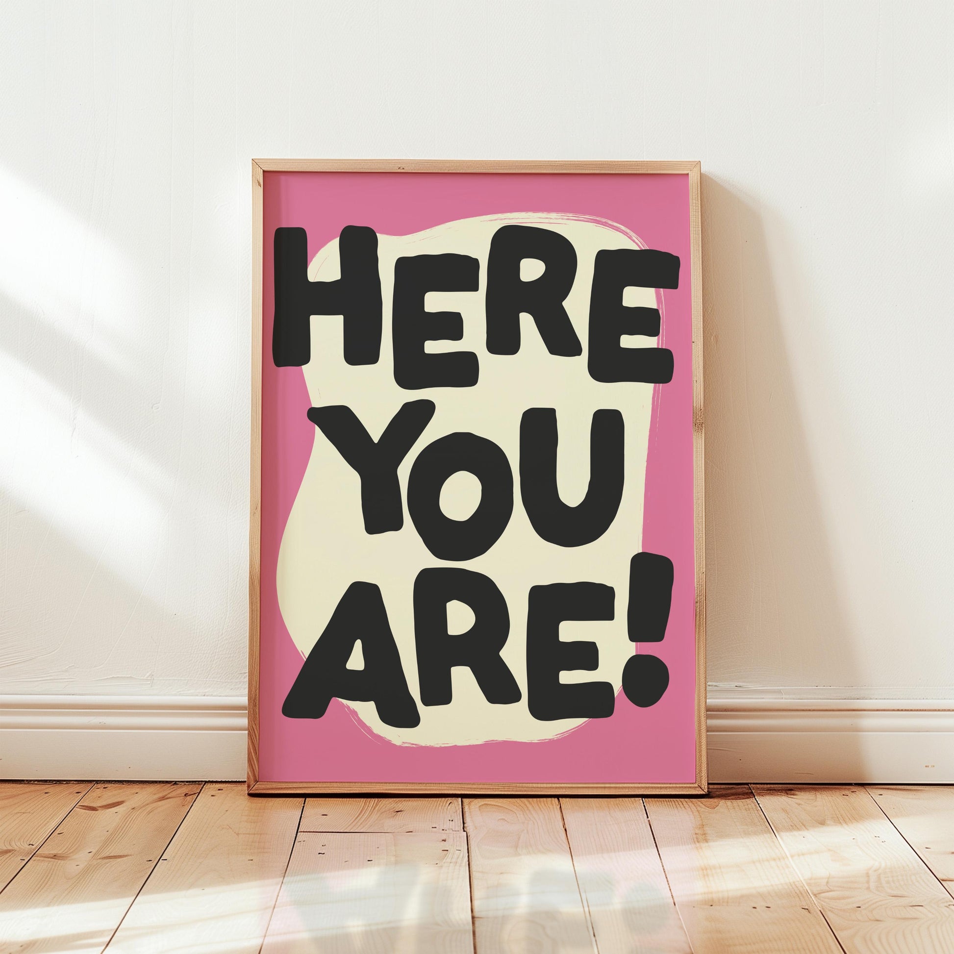 Customizable Here You Are! Art Print Poster ONLY, Hallway Art, Welcome Wall Decor, Entryway Print, Maximalist Doodle Art Print
