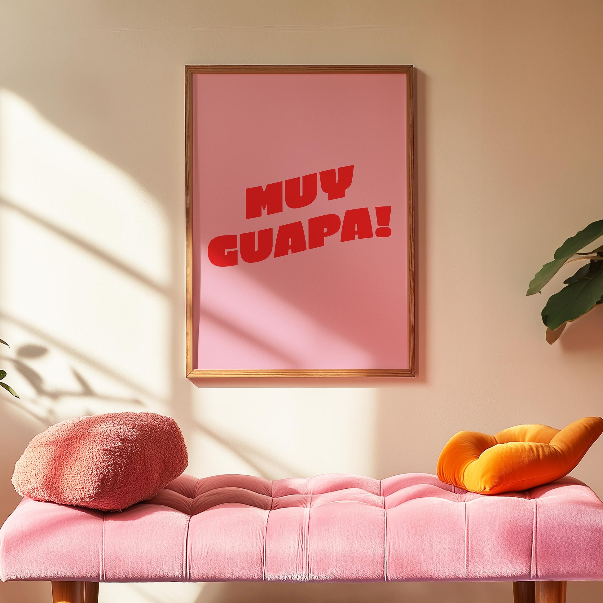 Customizable Muy Guapa! Very Pretty, Bold Spanish Poster, Espanol Art Print Poster ONLY, Bedroom Art, Salon Wall Decor