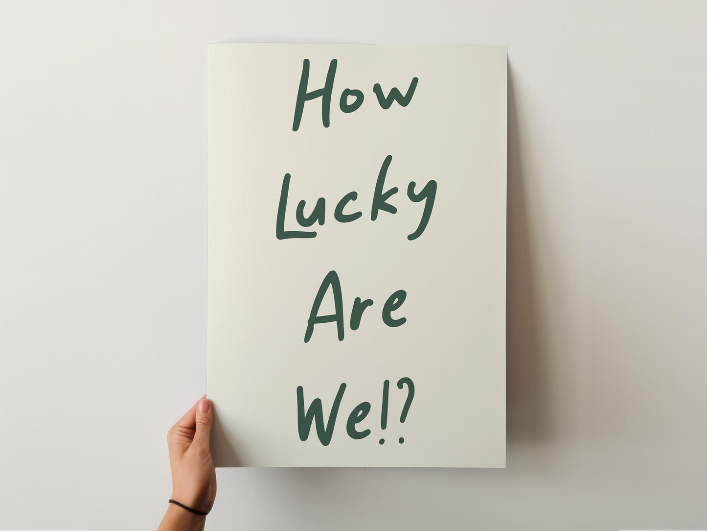 Customizable How Lucky Are We!? Art Print Poster ONLY, Housewarming Gifts, Nursery Wall Decor, Living Room Minimal Wall Art, Custom Colours