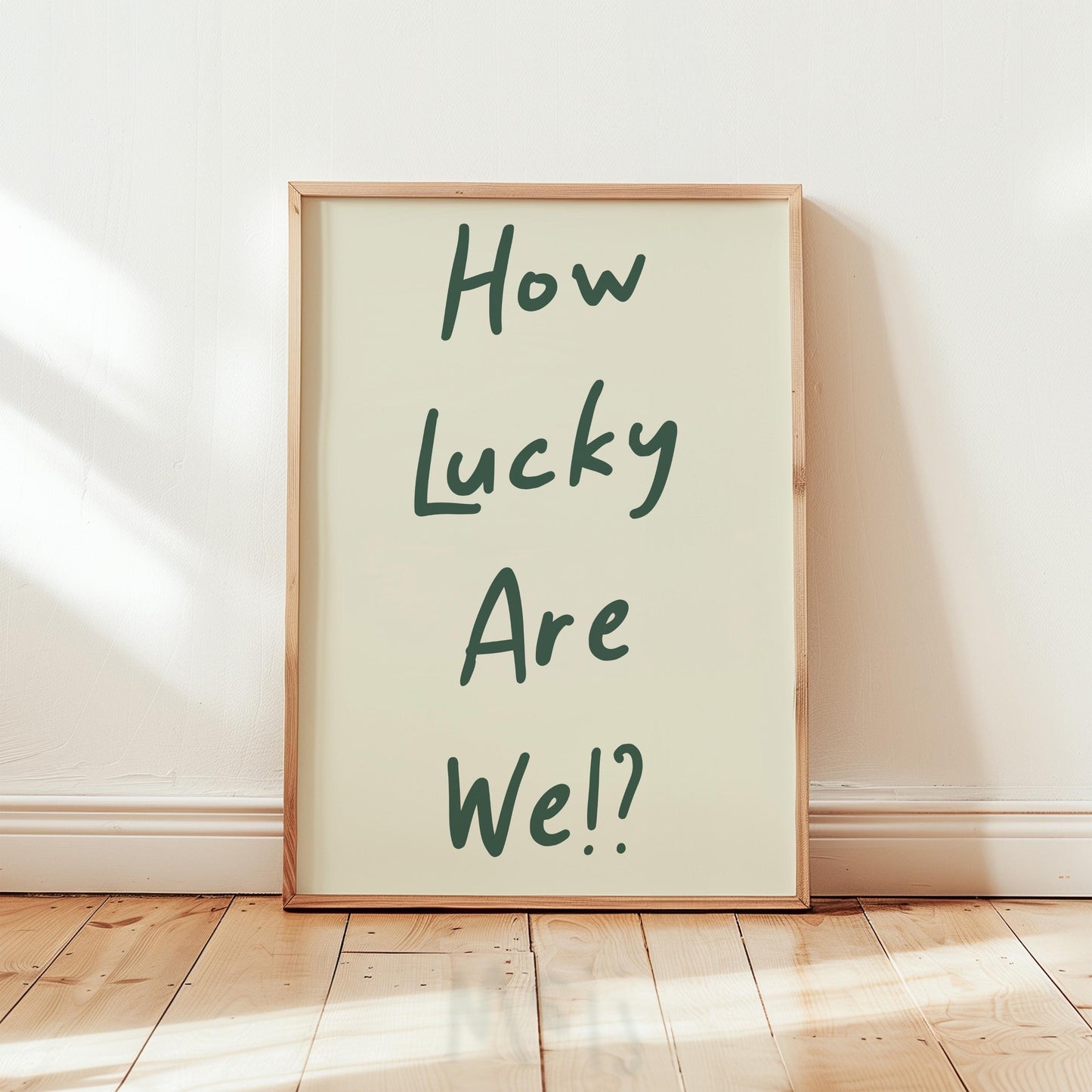 Customizable How Lucky Are We!? Art Print Poster ONLY, Housewarming Gifts, Nursery Wall Decor, Living Room Minimal Wall Art, Custom Colours