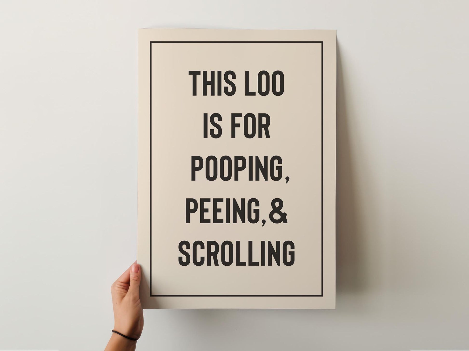 Customizable Loo Rules Art Print Poster ONLY, Funny Bathroom Art, Toilet Wall Decor, Funny Powder Room Print, Custom Colours