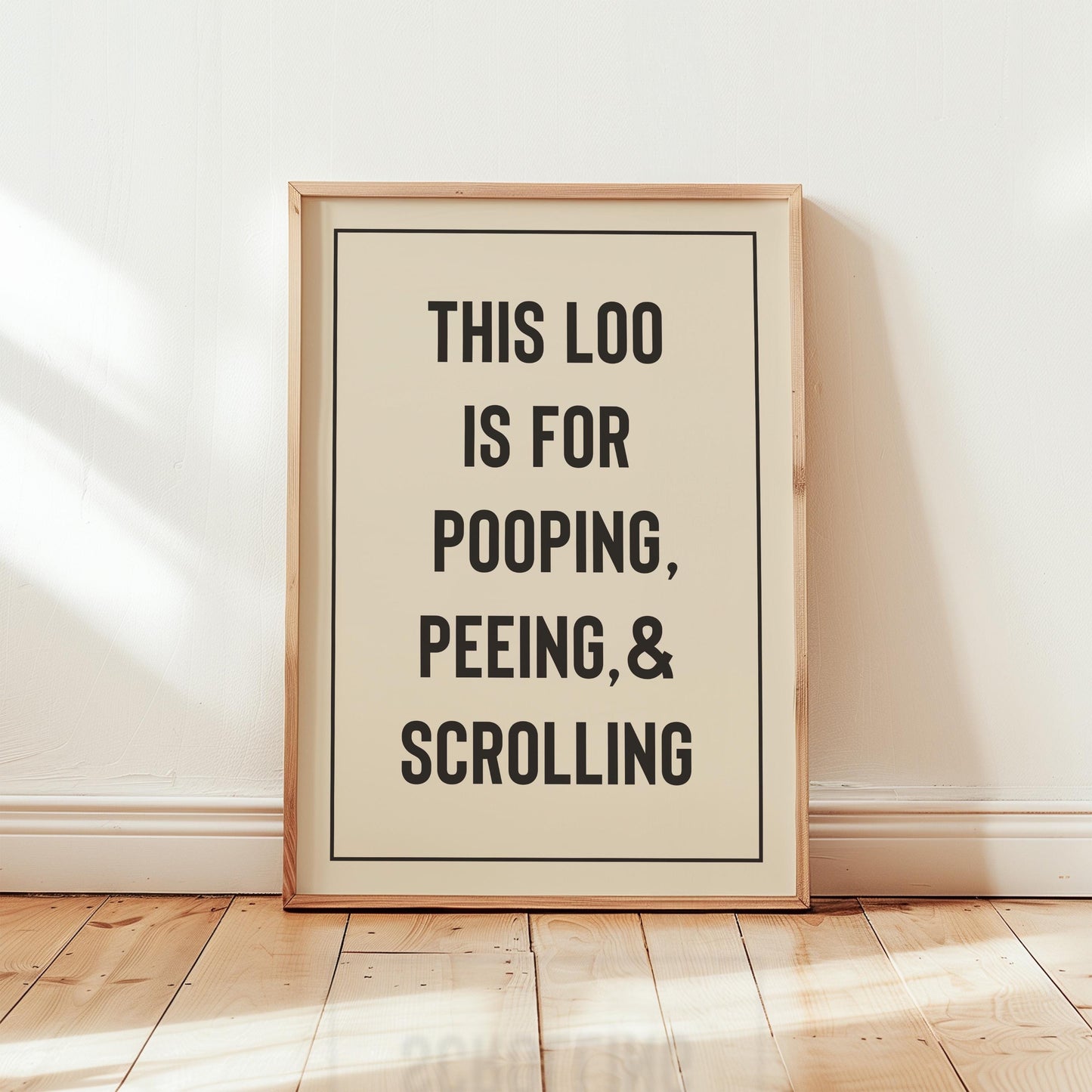 Customizable Loo Rules Art Print Poster ONLY, Funny Bathroom Art, Toilet Wall Decor, Funny Powder Room Print, Custom Colours