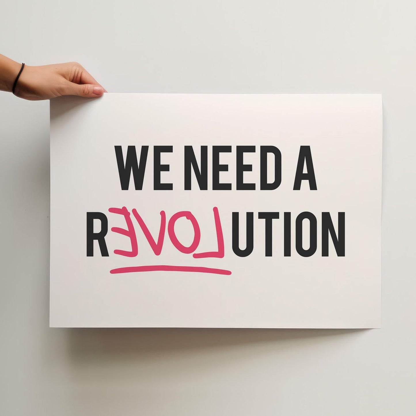 Customizable We Need A reEVOLution Print Poster ONLY, Protest Art, Feminist Wall Decor, Social Justice Poster, Activism Art, Custom Colours