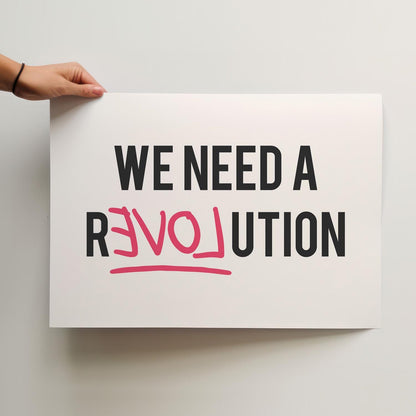 Customizable We Need A reEVOLution Print Poster ONLY, Protest Art, Feminist Wall Decor, Social Justice Poster, Activism Art, Custom Colours