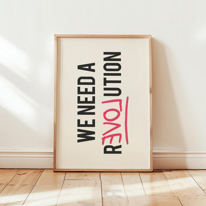 Customizable We Need A reEVOLution Print Poster ONLY, Protest Art, Feminist Wall Decor, Social Justice Poster, Activism Art, Custom Colours