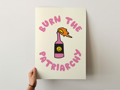 Customizable Burn The Patriarchy Print Poster ONLY, Protest Art, Feminism Wall Decor, Social Justice Poster, Activism Art, Gender Equality