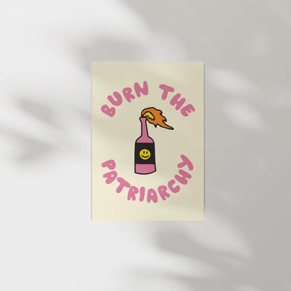 Customizable Burn The Patriarchy Print Poster ONLY, Protest Art, Feminism Wall Decor, Social Justice Poster, Activism Art, Gender Equality