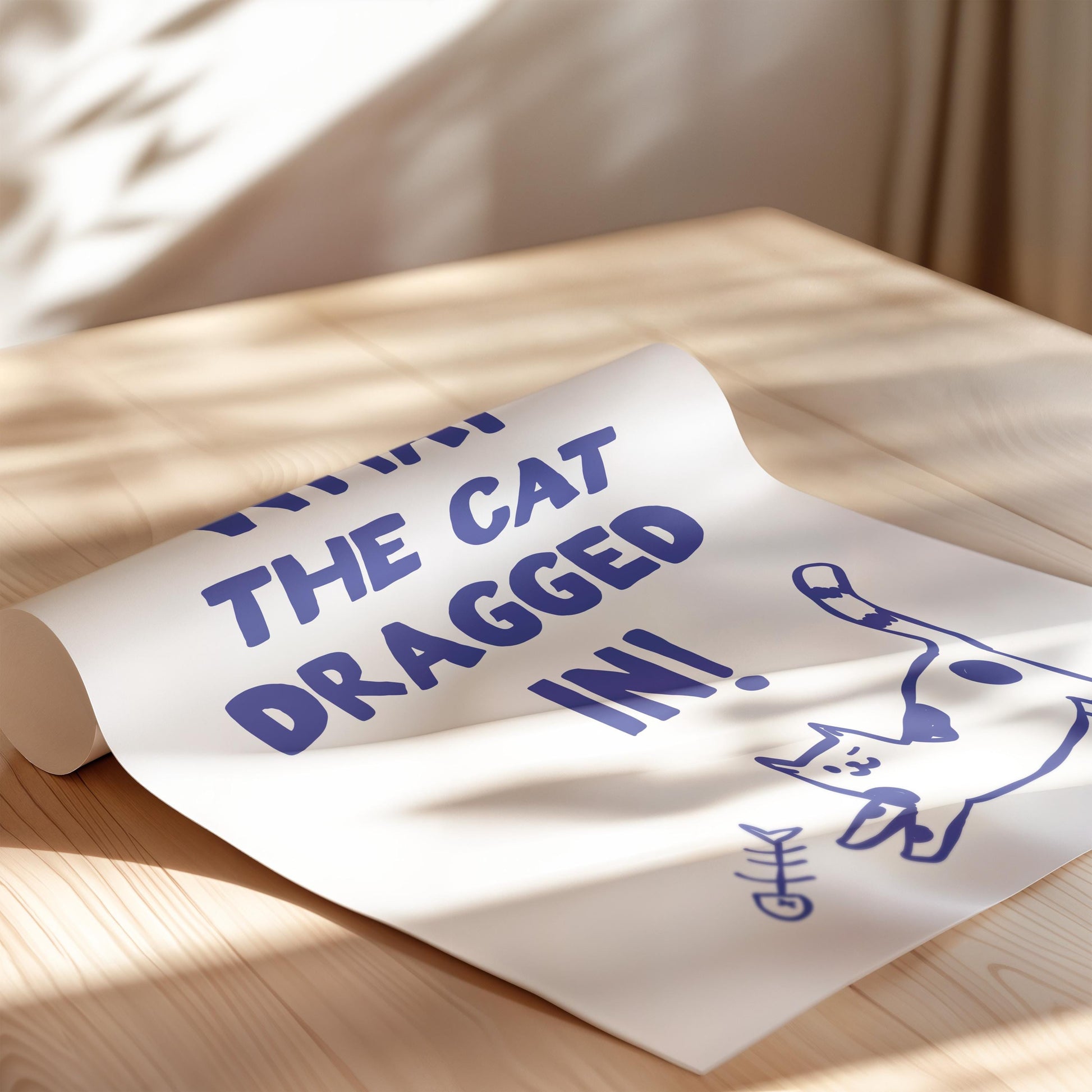 Customizable Look what the Cat Dragged in! Art Print Poster ONLY, Funny Hallway Art | Welcome Wall Decor, Entryway Print, Cute Cats Print