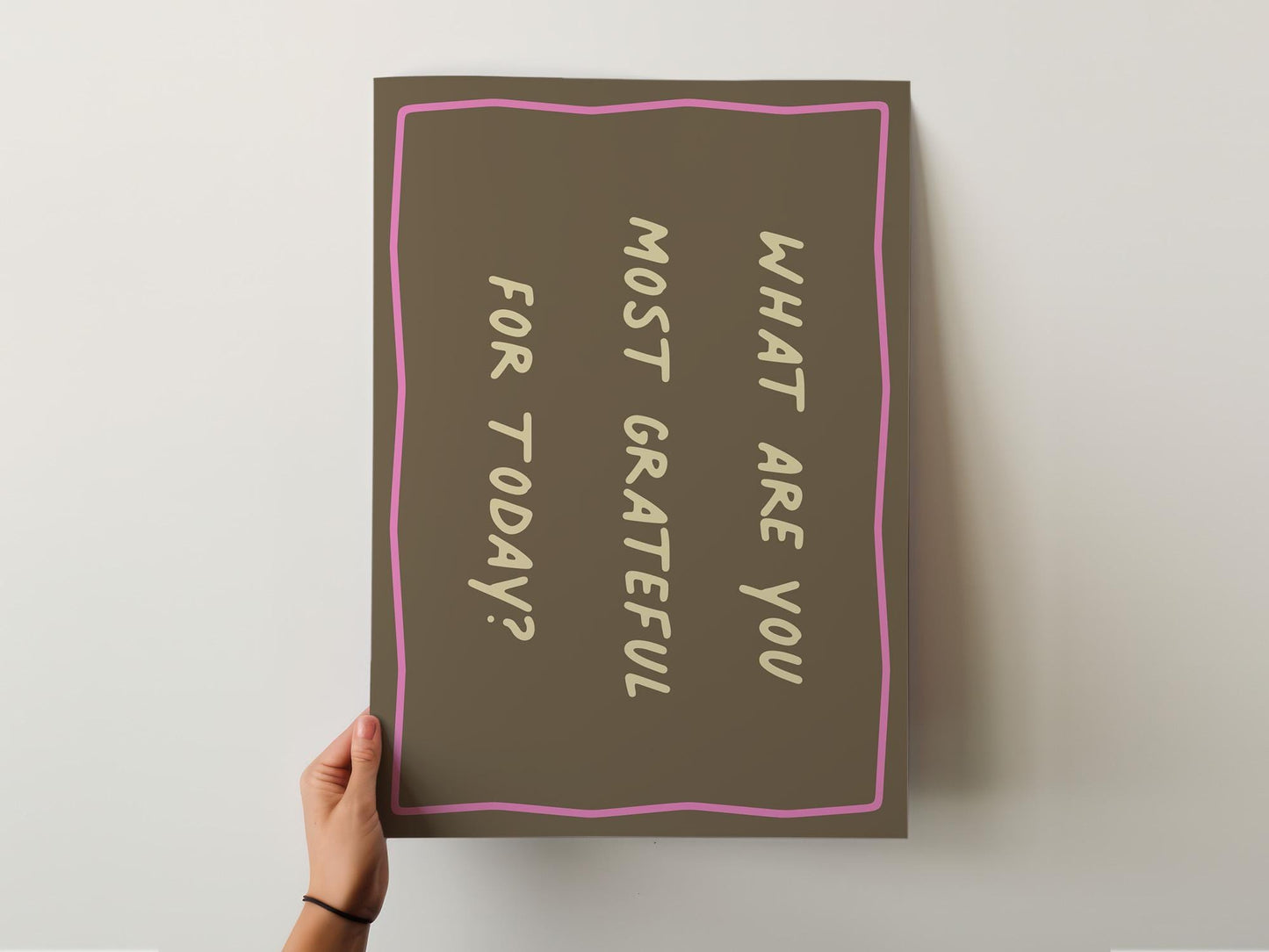 Customizable What are you grateful for today? Art Print Poster ONLY, Mindful Print, Gratitude Bedroom Wallart, Doodle Print, Custom Colours