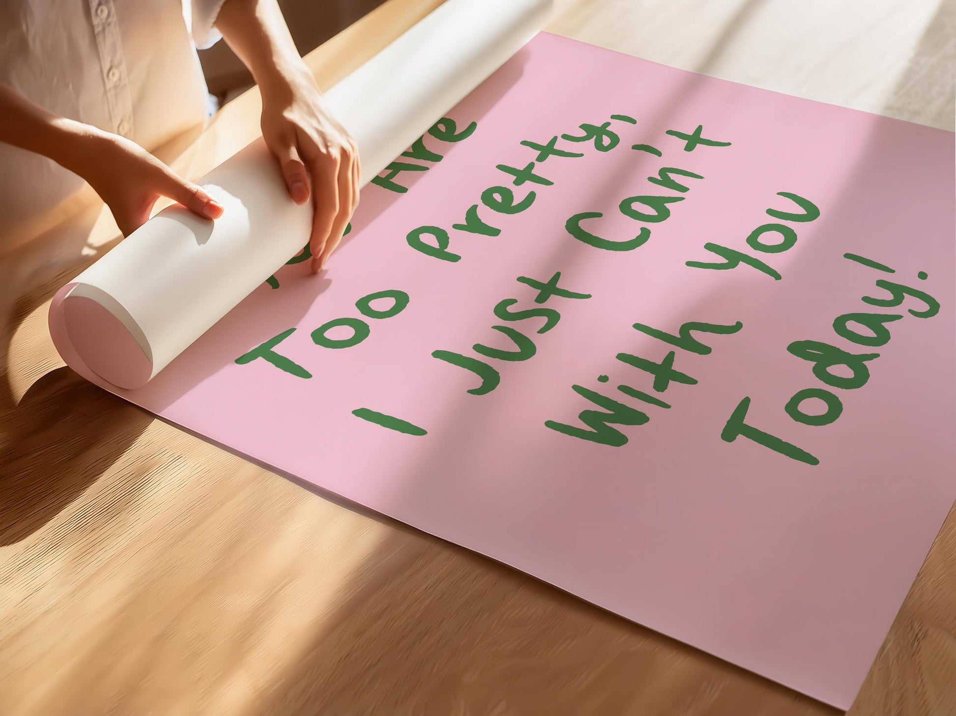 Customizable Ugh You're Too Pretty, Art Print Poster ONLY, Bedroom Art, Salon Wall Decor, Funny Bathroom Print, I can't with you today