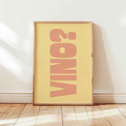 Customizable VINO? Art Print Poster ONLY, kitchen Art, Dining Room Wall Decor, Funny Wine Lover Print, Minimal Wine Art, Custom Colors