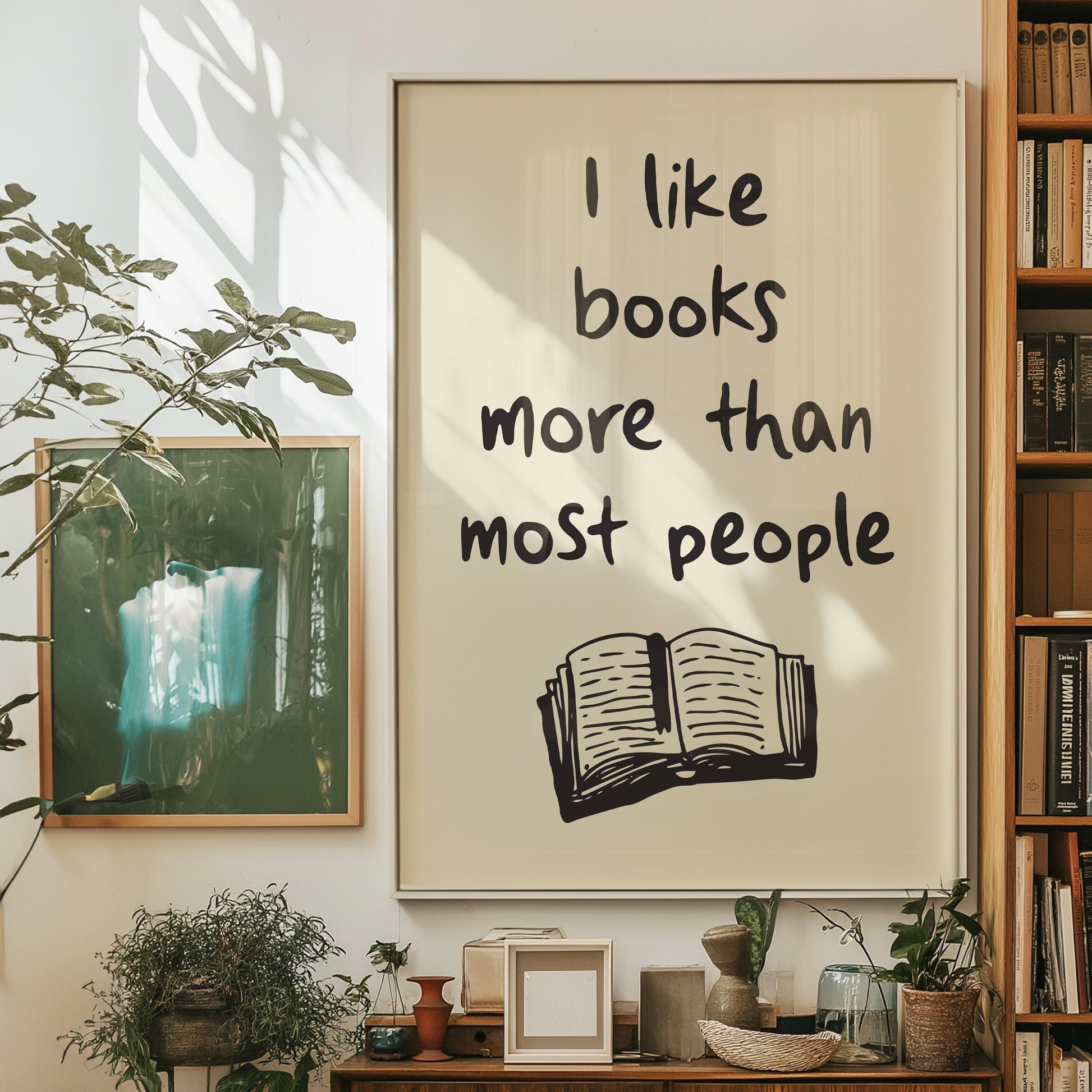 Customizable Books Over People Art Print Poster ONLY, Book Art, Library Wall Decor, Bookstagram Poster, Maximalist reading books poster