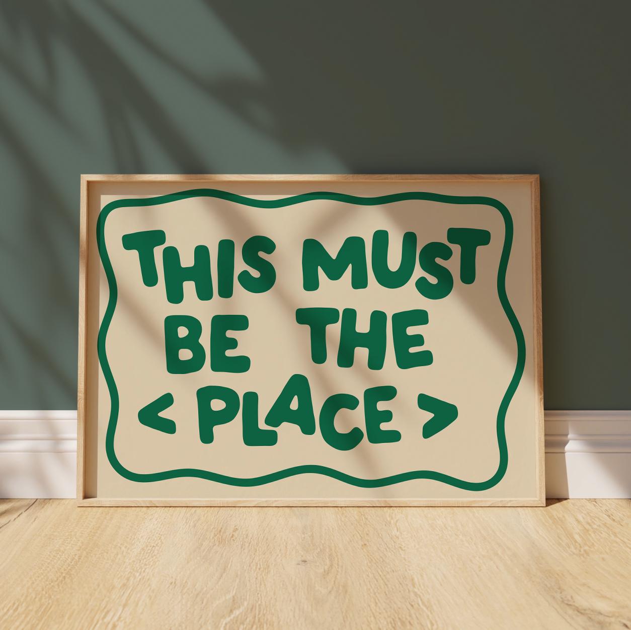 Customizable This Must Be The Place Art Print Poster ONLY, Hallway Art, Welcome Wall Decor, Entryway Print, Maximalist Doodle Art Print
