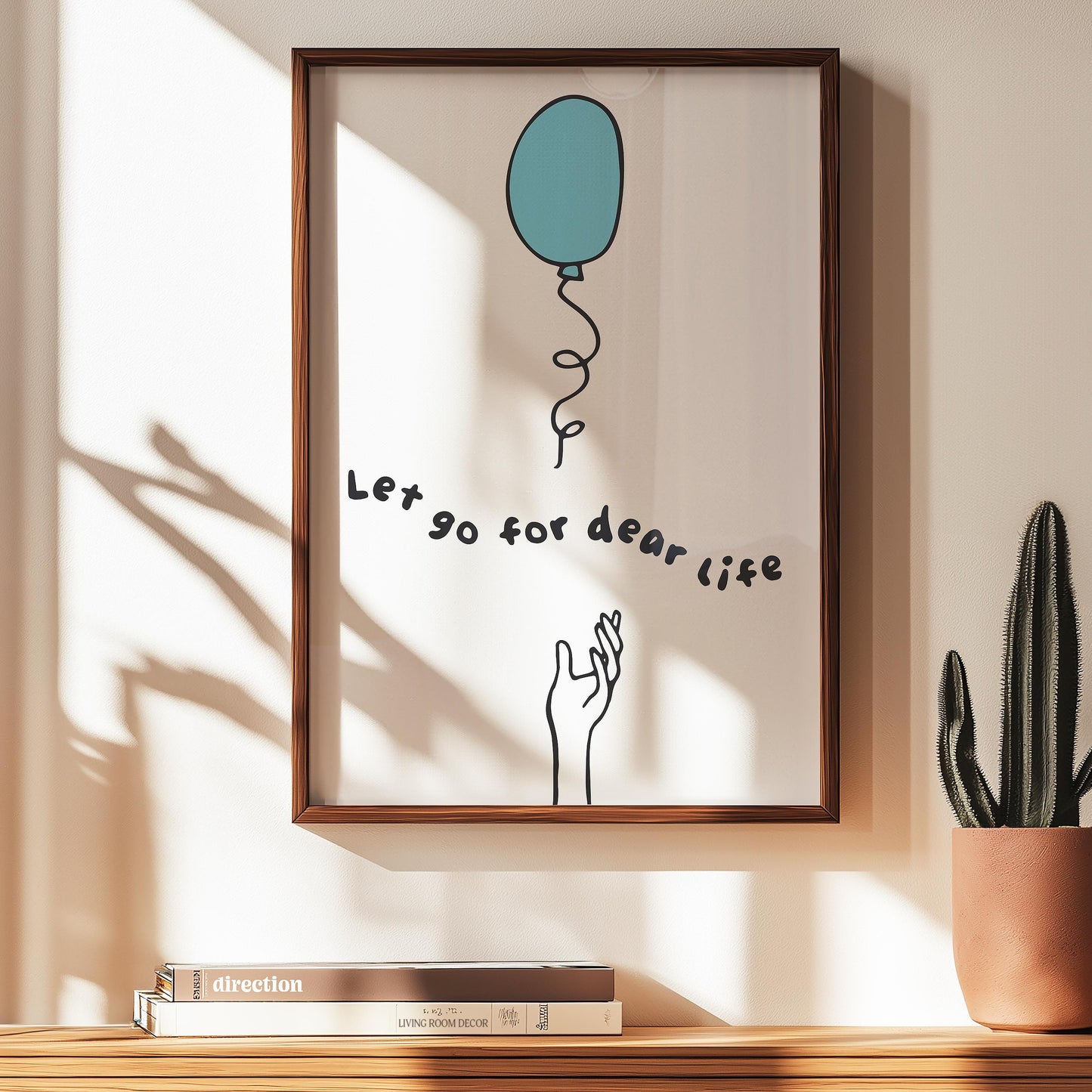 Customizable Let go for dear life Art Print Poster ONLY, Thoughtful Art Print, Mental Health Wall art, Doodle Art Print, Custom Colours