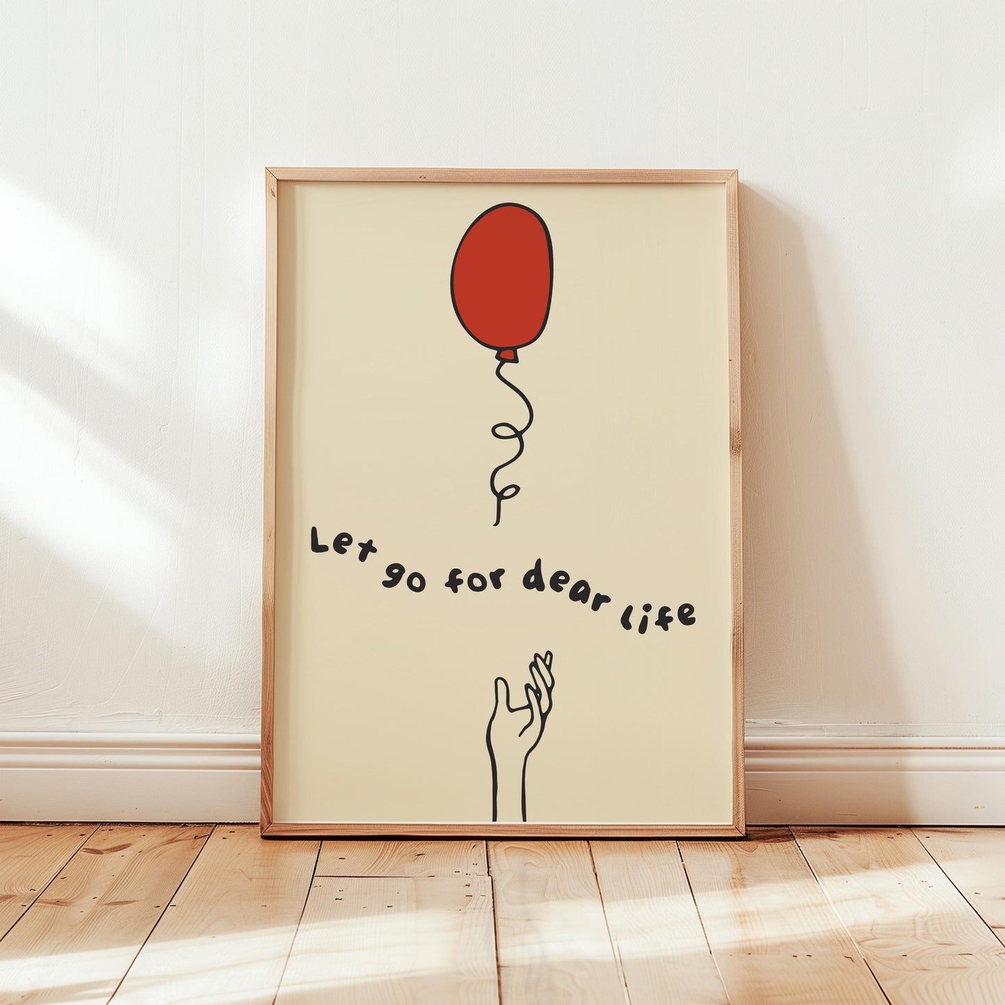 Customizable Let go for dear life Art Print Poster ONLY, Thoughtful Art Print, Mental Health Wall art, Doodle Art Print, Custom Colours