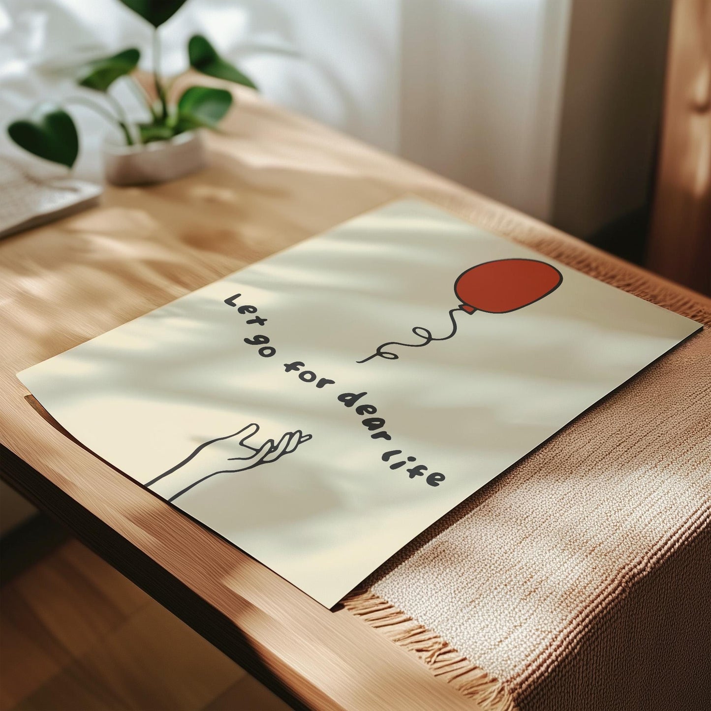 Customizable Let go for dear life Art Print Poster ONLY, Thoughtful Art Print, Mental Health Wall art, Doodle Art Print, Custom Colours