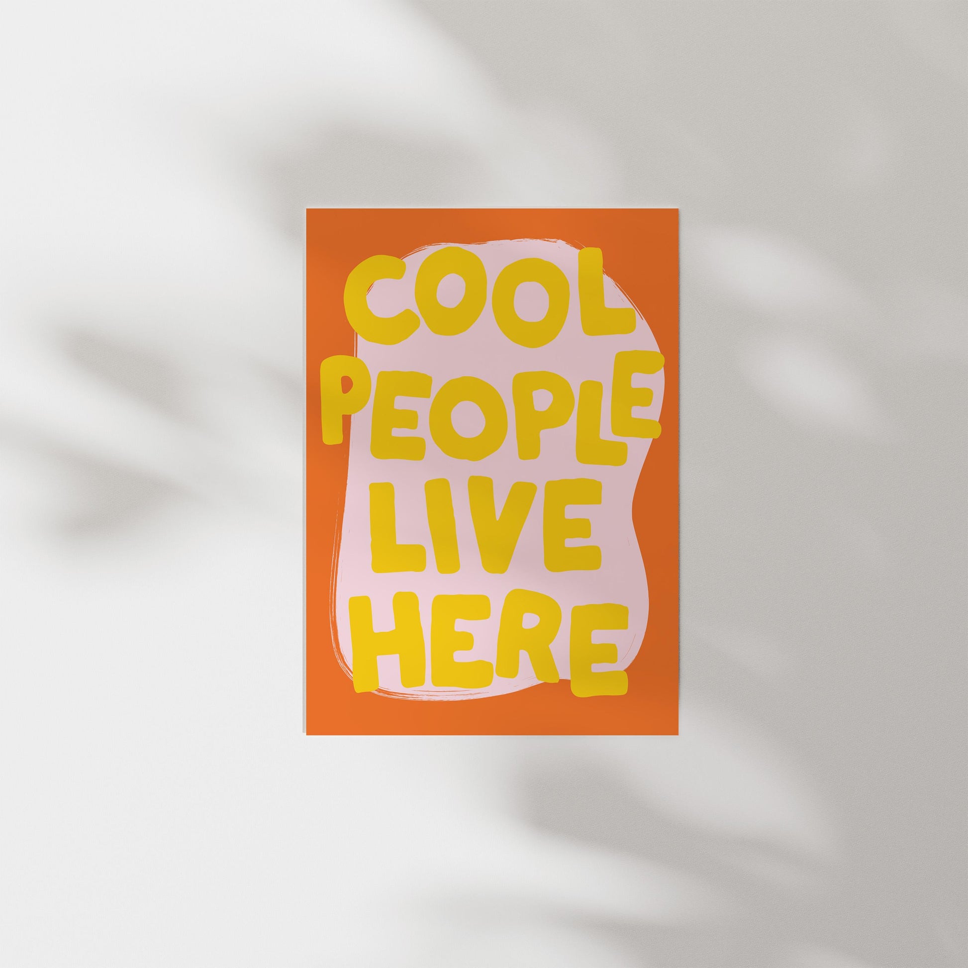 Customizable Cool People Live Here Art Print Poster ONLY, Hallway Art, Welcome Wall Decor, Entryway Print, Maximalist Doodle Art Print