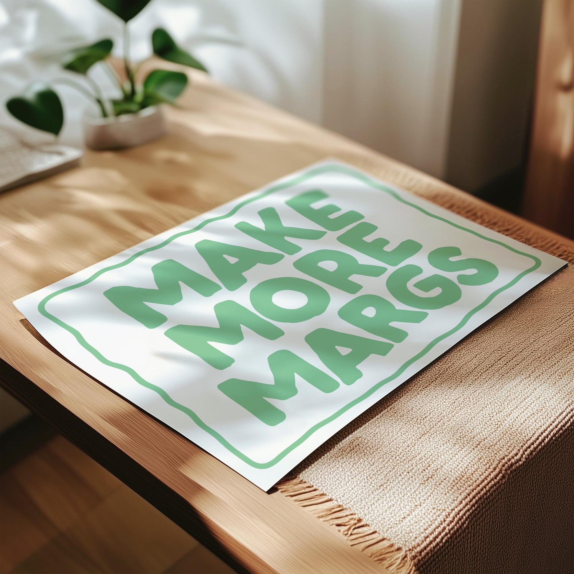 Customizable Make More Margs Art Print Poster ONLY, Kitchen Wall Art, funny Wall Decor for cocktail Lovers, Bar Decor, Make Margaritas