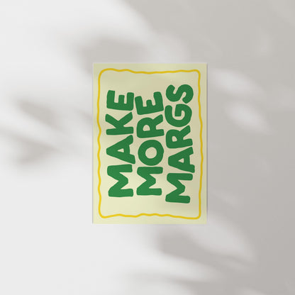 Customizable Make More Margs Art Print Poster ONLY, Kitchen Wall Art, funny Wall Decor for cocktail Lovers, Bar Decor, Make Margaritas
