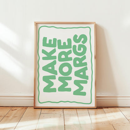 Customizable Make More Margs Art Print Poster ONLY, Kitchen Wall Art, funny Wall Decor for cocktail Lovers, Bar Decor, Make Margaritas
