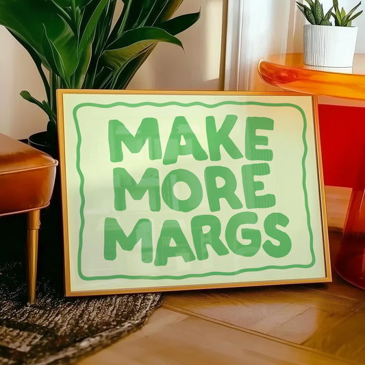 Customizable Make More Margs Art Print Poster ONLY, Kitchen Wall Art, funny Wall Decor for cocktail Lovers, Bar Decor, Make Margaritas
