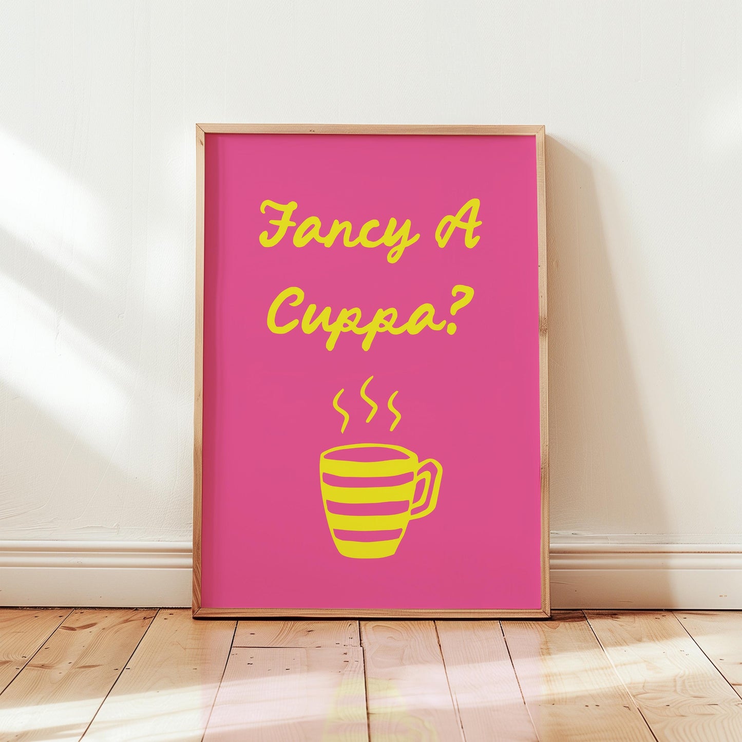 Customizable Fancy a cuppa? Art Print Poster ONLY, Coffee Kitchen Art, Tea & Coffee Dining Room Wall Decor, Coffee Print, Living Room Print