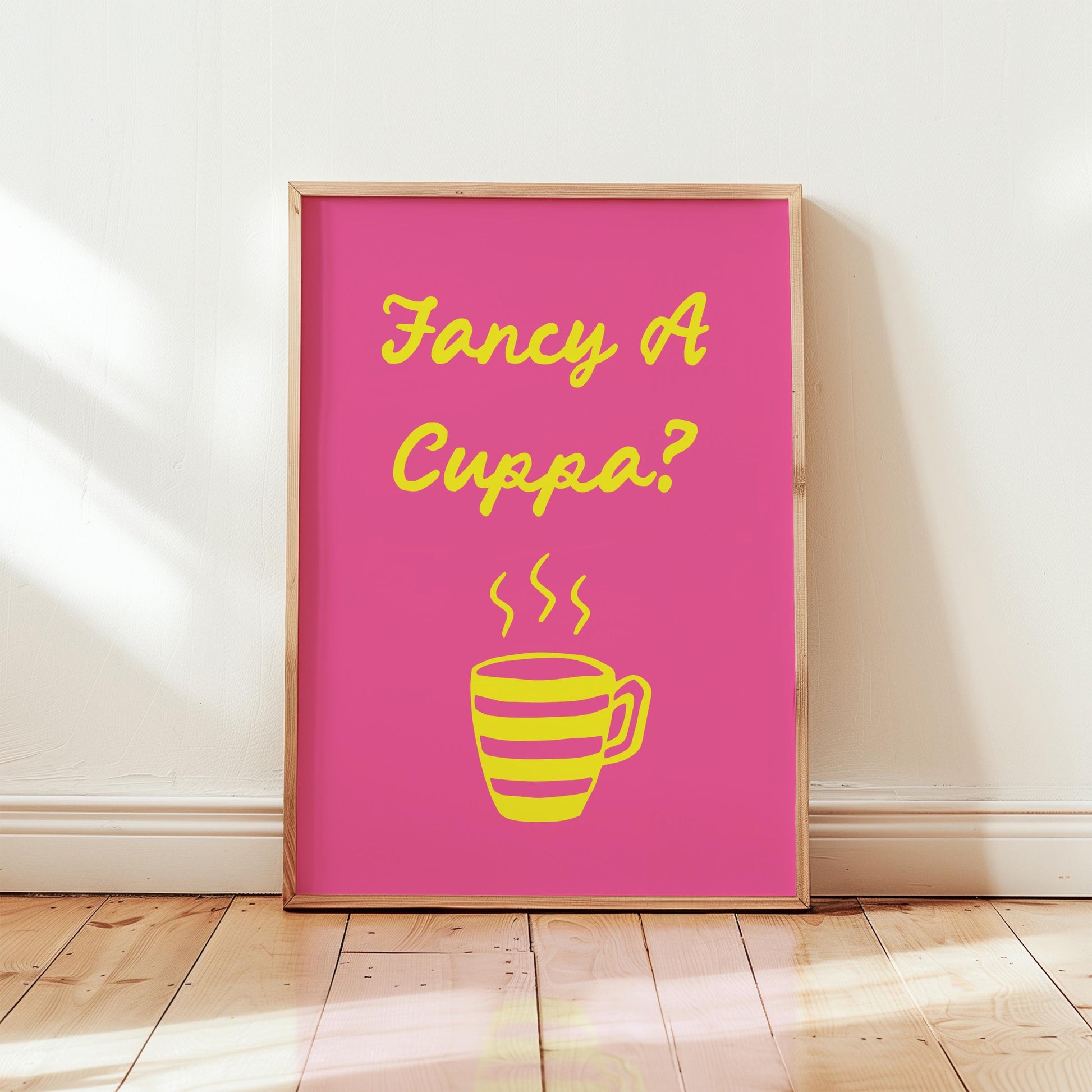 Customizable Fancy a cuppa? Art Print Poster ONLY, Coffee Kitchen Art, Tea & Coffee Dining Room Wall Decor, Coffee Print, Living Room Print