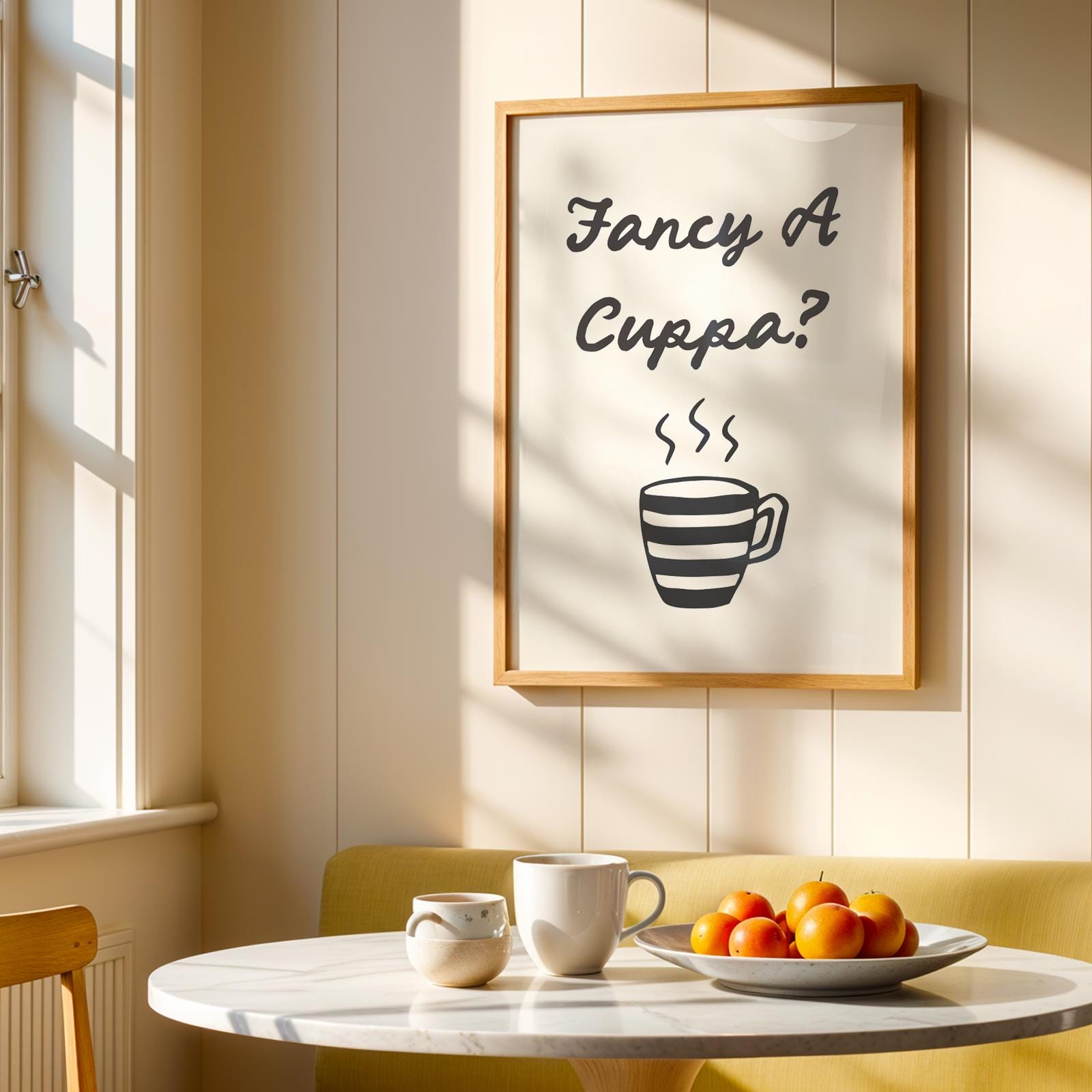 Customizable Fancy a cuppa? Art Print Poster ONLY, Coffee Kitchen Art, Tea & Coffee Dining Room Wall Decor, Coffee Print, Living Room Print