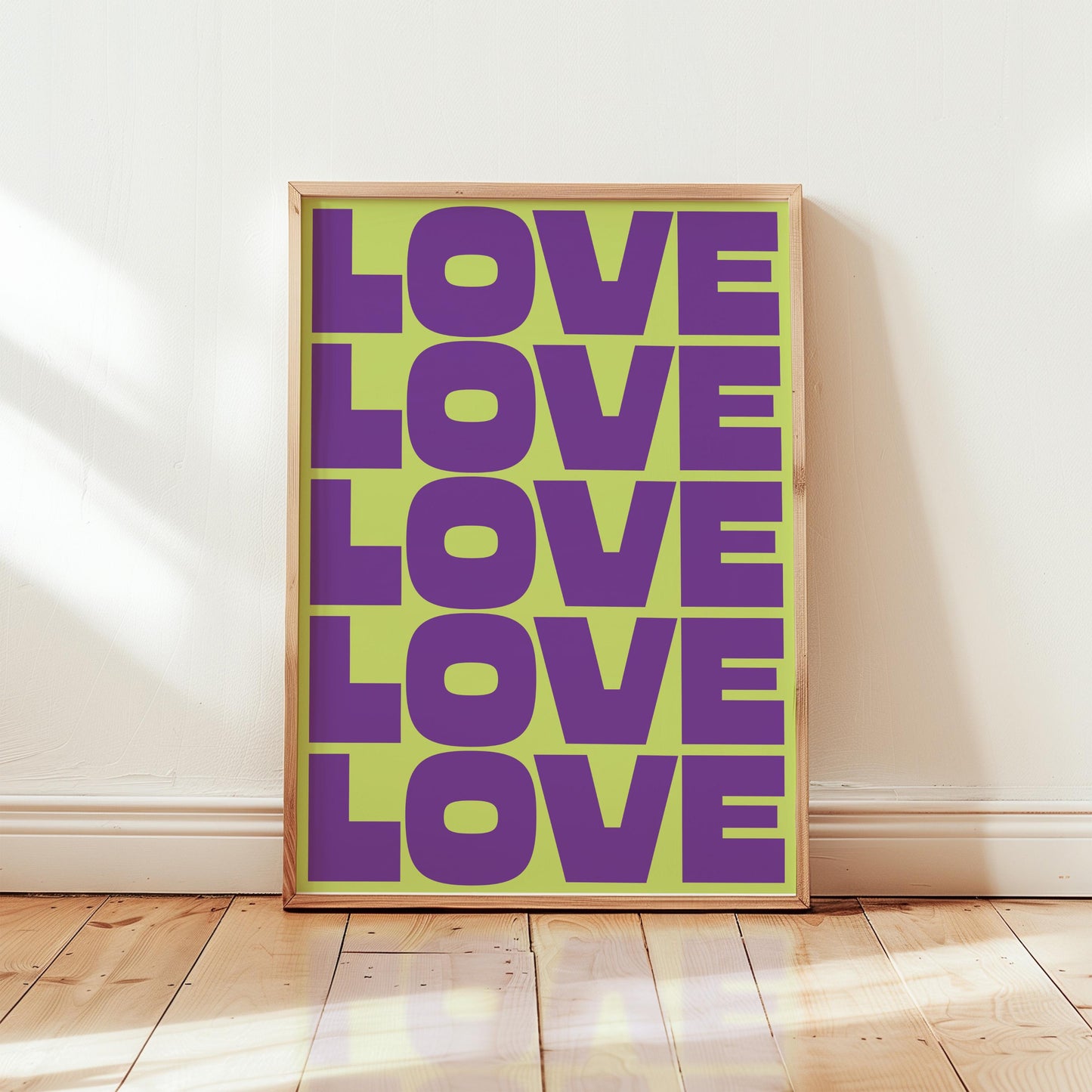 Customizable Love X5 Art Print Poster ONLY, Bold Retro Mid-Centry Art Prints, Bold Love Wall Decor, Maximalist Art Prints, Custom Colours