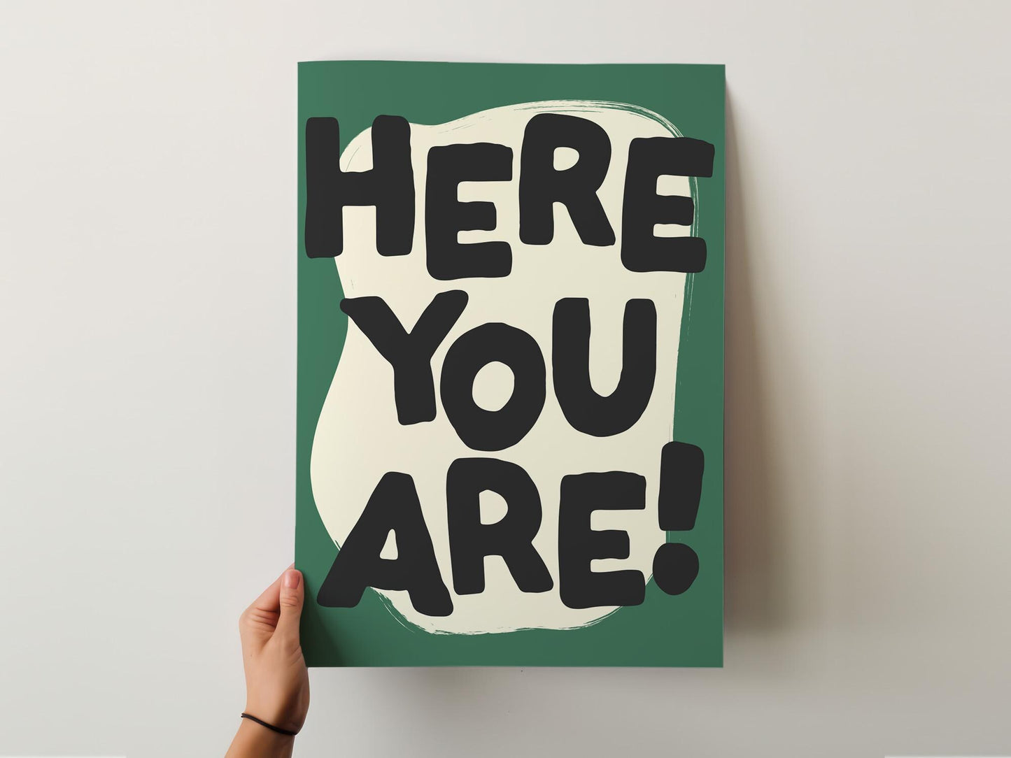 Customizable Here You Are! Art Print Poster ONLY, Hallway Art, Welcome Wall Decor, Entryway Print, Maximalist Doodle Art Print