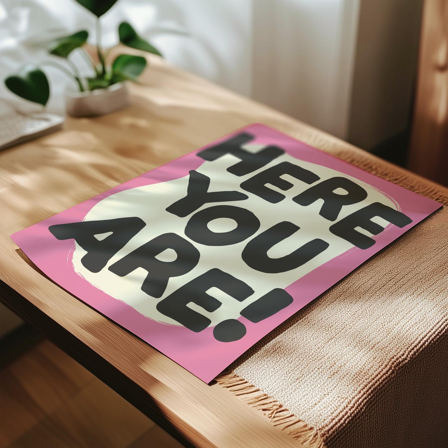 Customizable Here You Are! Art Print Poster ONLY, Hallway Art, Welcome Wall Decor, Entryway Print, Maximalist Doodle Art Print